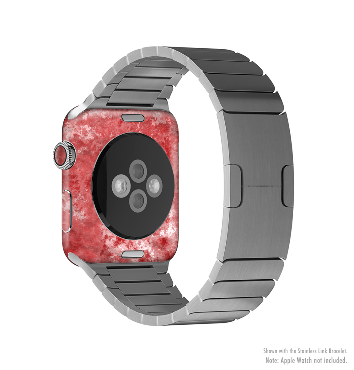 Red Splotted Paint Texture Full-Body Skin Kit for Apple Watch, showcasing vibrant colors and a sleek design.