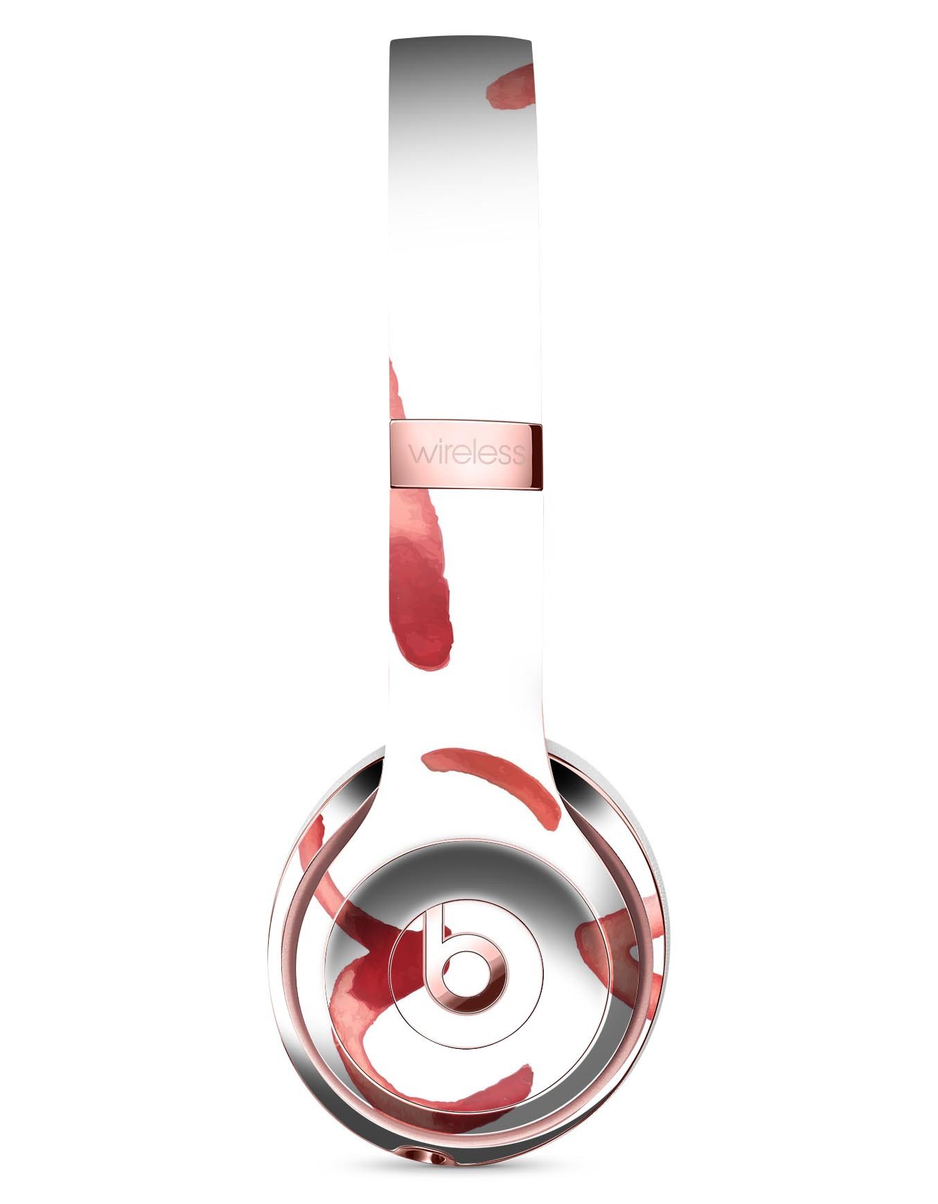 Red Watercolor Glyphics Full-Body Skin Kit for Beats by Dre Solo 3 Wireless Headphones, showcasing vibrant colors and intricate design.