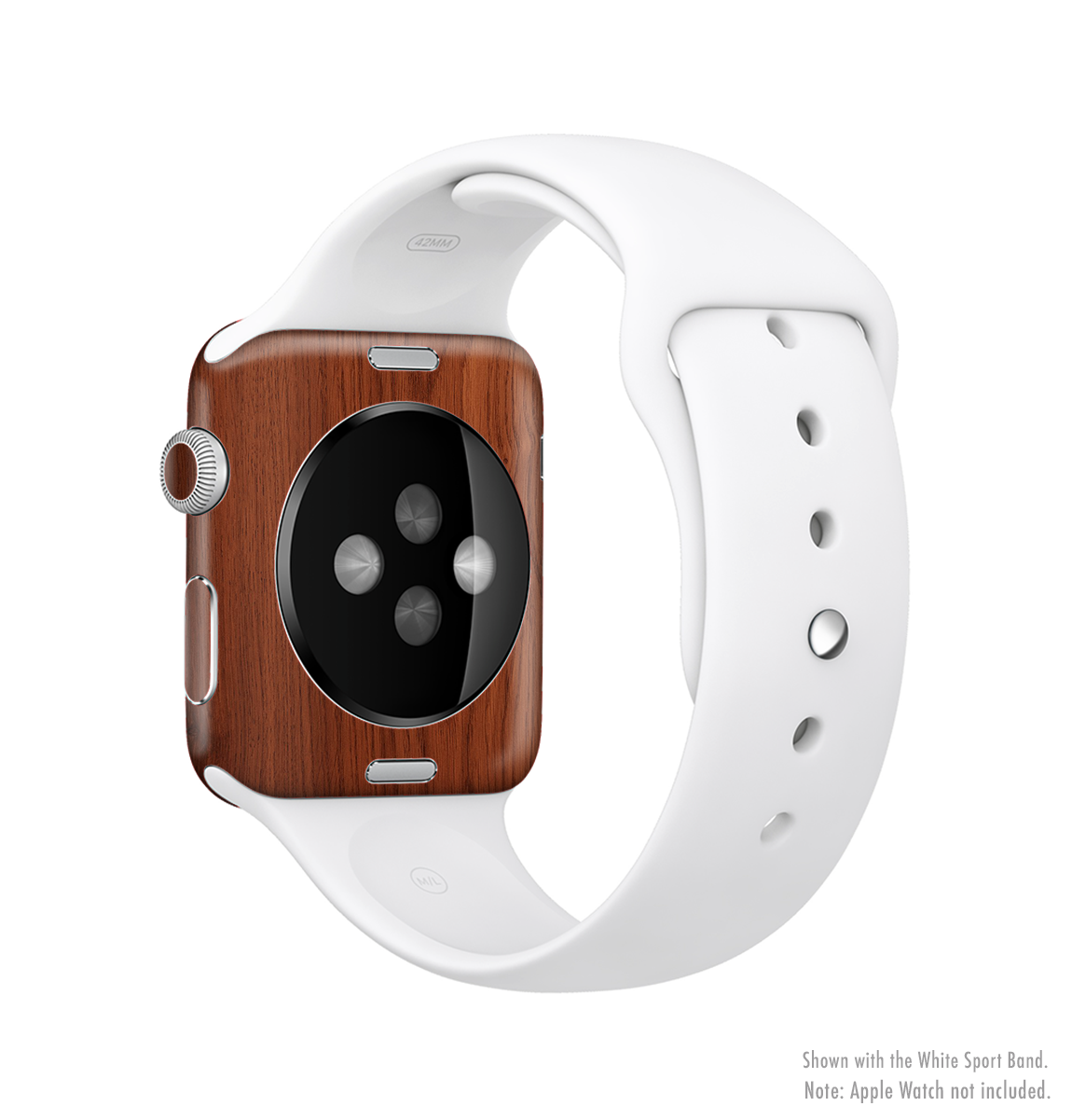 Rich Wood Texture Full-Body Skin Kit for Apple Watch, showcasing a stylish wood grain design that fits seamlessly on the device.