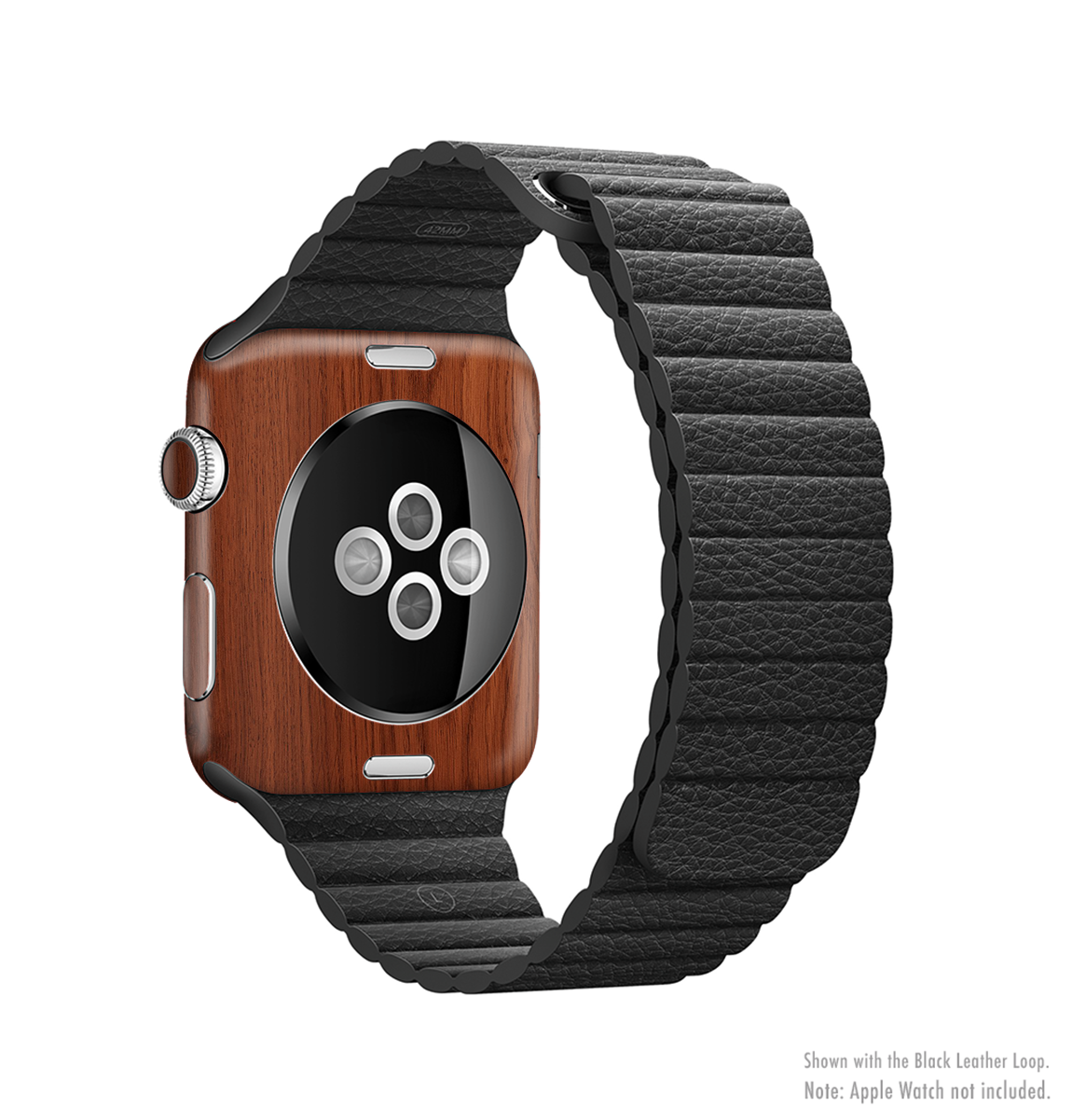 Rich Wood Texture Full-Body Skin Kit for Apple Watch, showcasing a stylish wood grain design that fits seamlessly on the device.