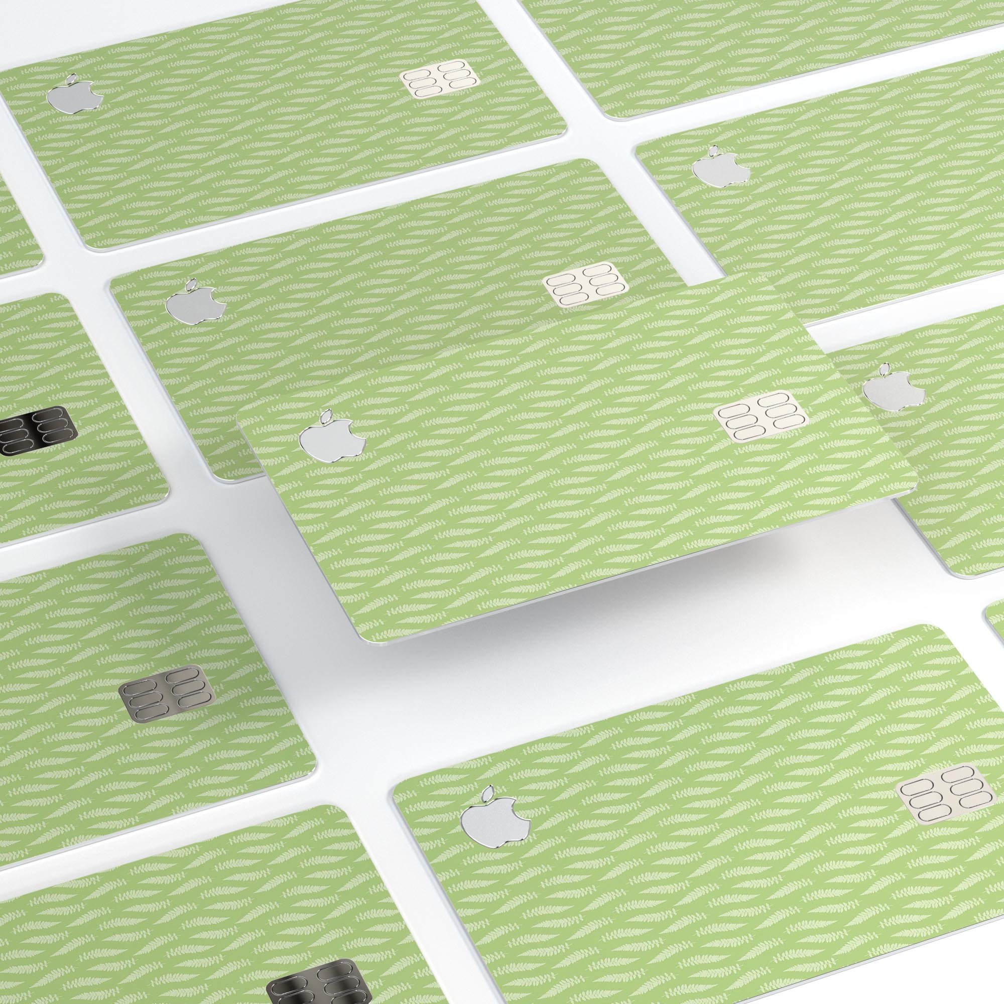 The Sage Strands of Grass decal skin for Apple Card, showcasing its premium vinyl material and stylish design.