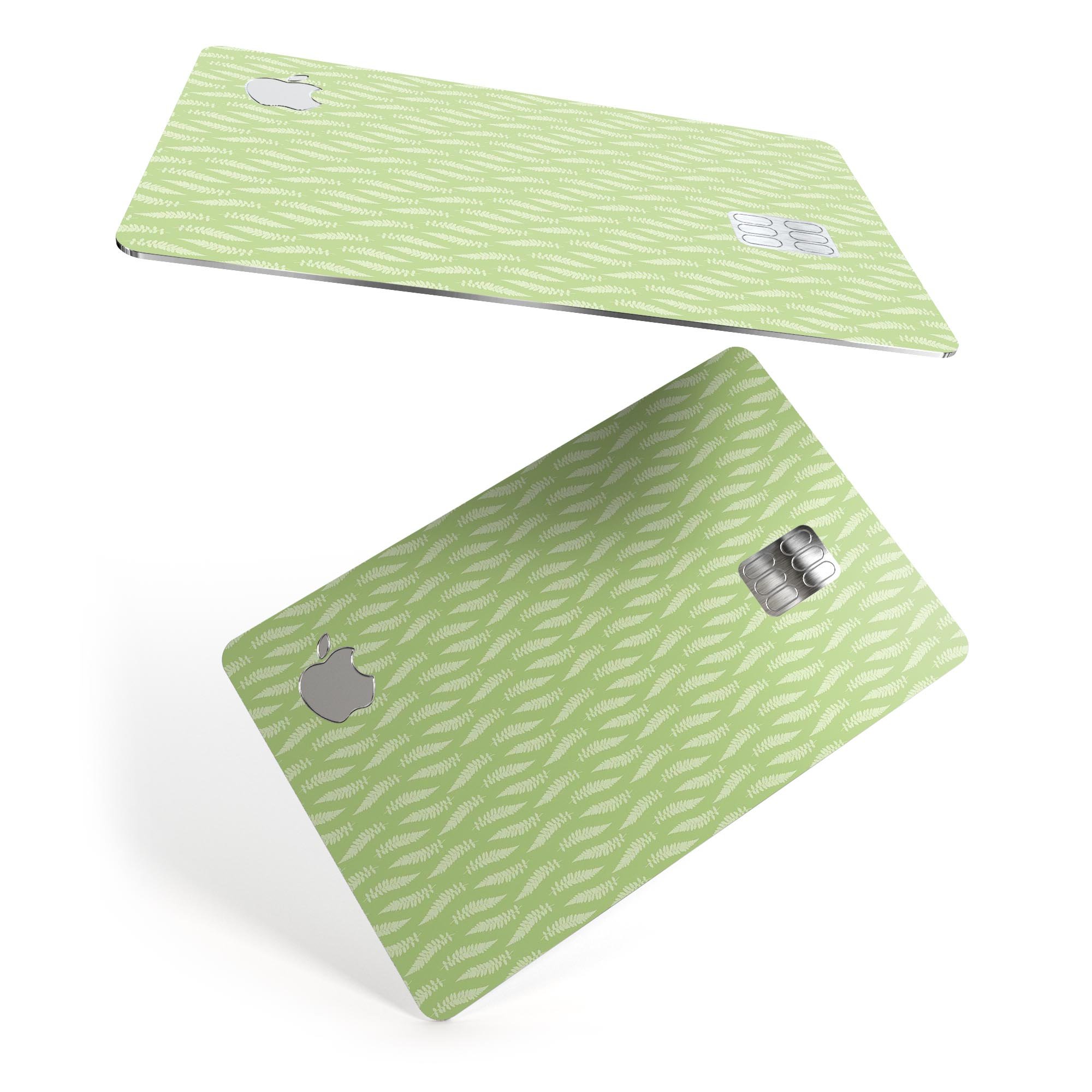 The Sage Strands of Grass decal skin for Apple Card, showcasing its premium vinyl material and stylish design.