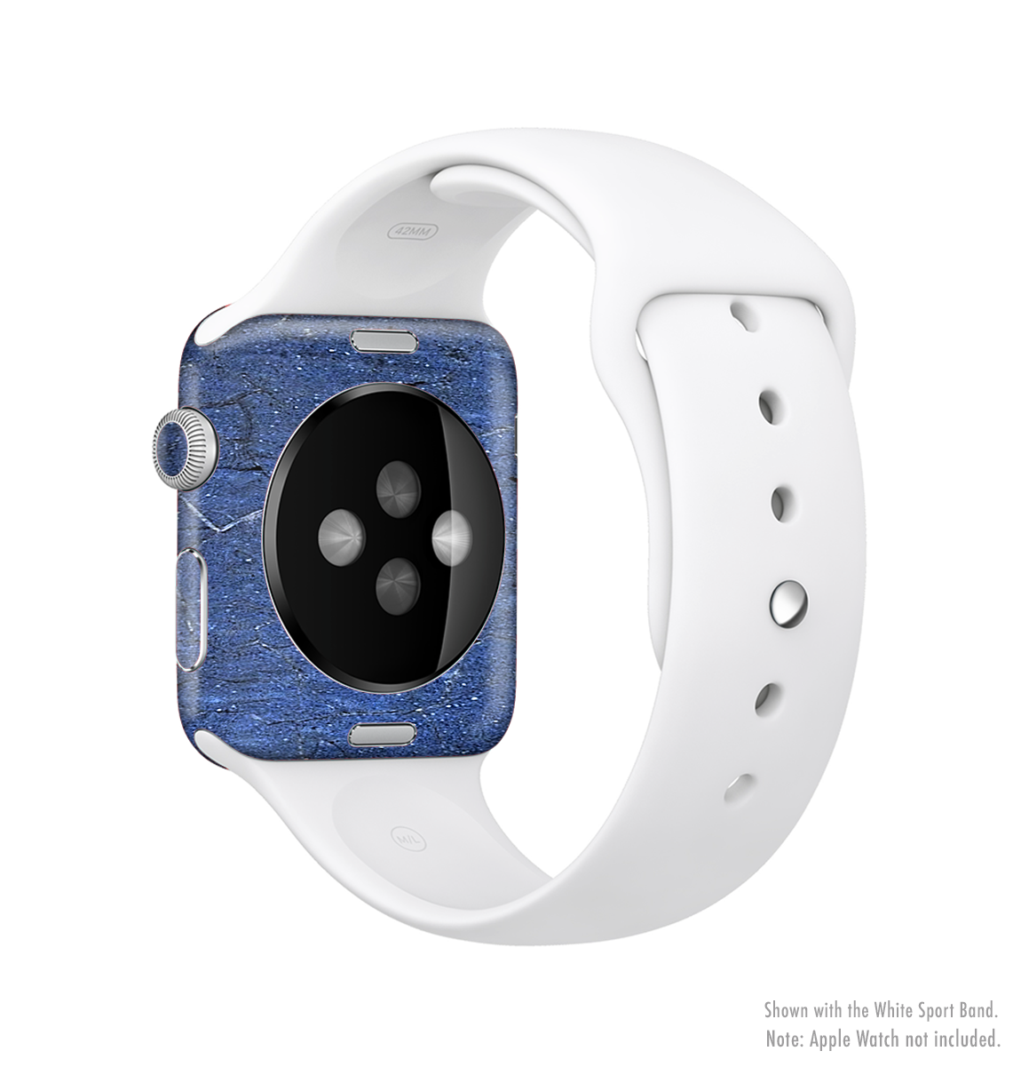 Scratched Blue Surface Full-Body Skin Kit for Apple Watch, showcasing a stylish design and premium vinyl material.