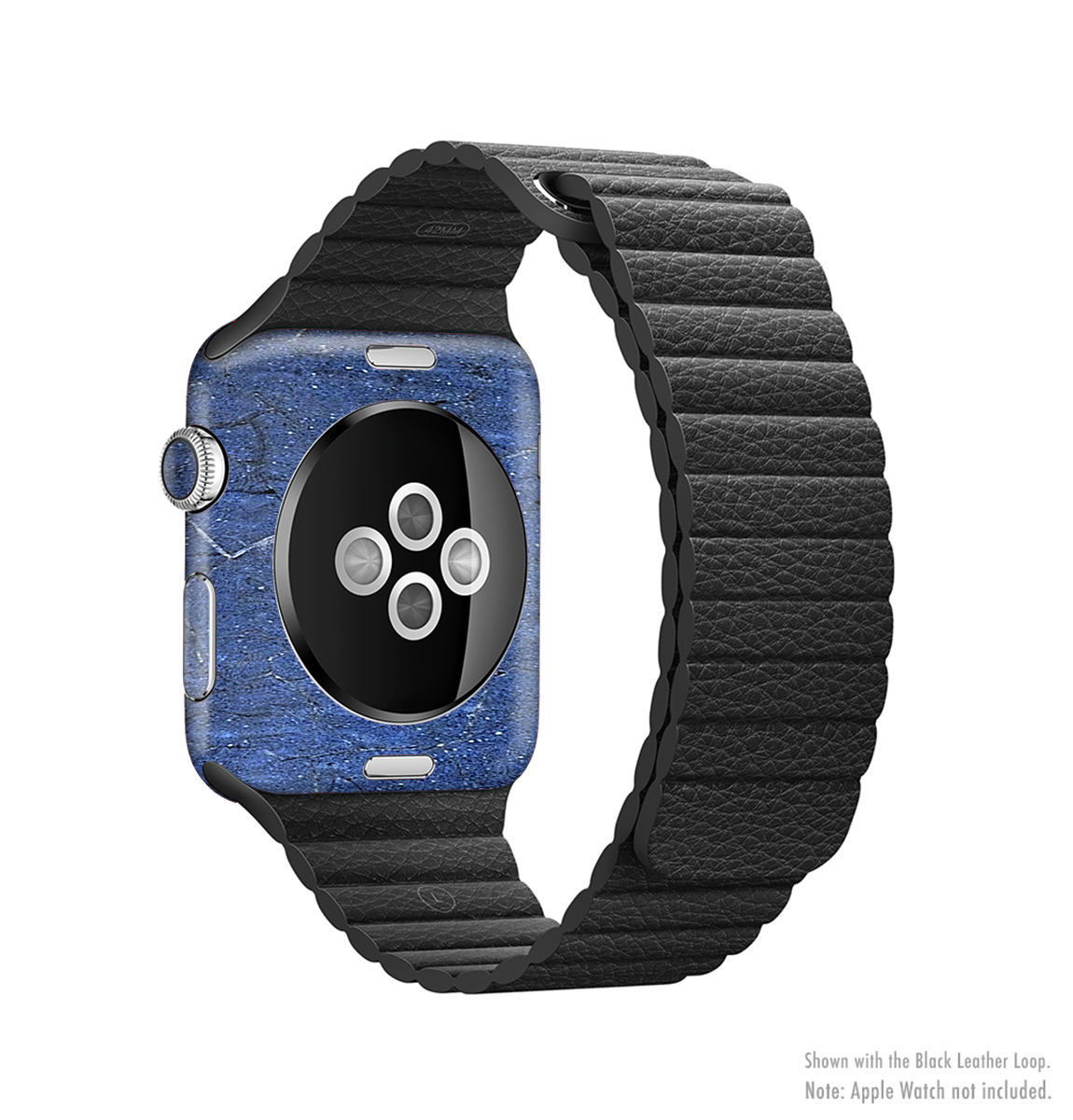 Scratched Blue Surface Full-Body Skin Kit for Apple Watch, showcasing a stylish design and premium vinyl material.