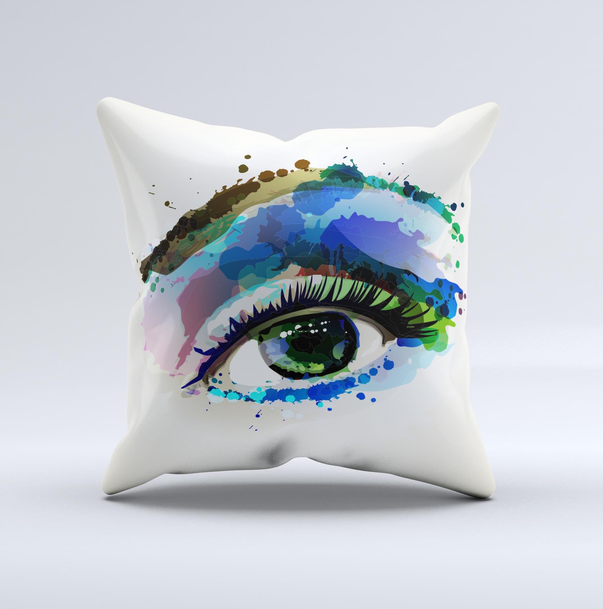 Soul Stare Eye ink-Fuzed Decorative Throw Pillow with unique graphics and high-quality fabric, handmade in Virginia.