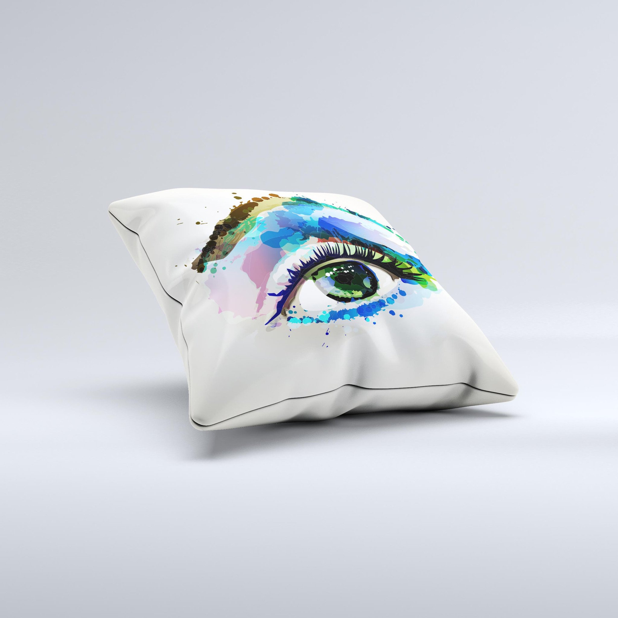 Soul Stare Eye ink-Fuzed Decorative Throw Pillow with unique graphics and high-quality fabric, handmade in Virginia.