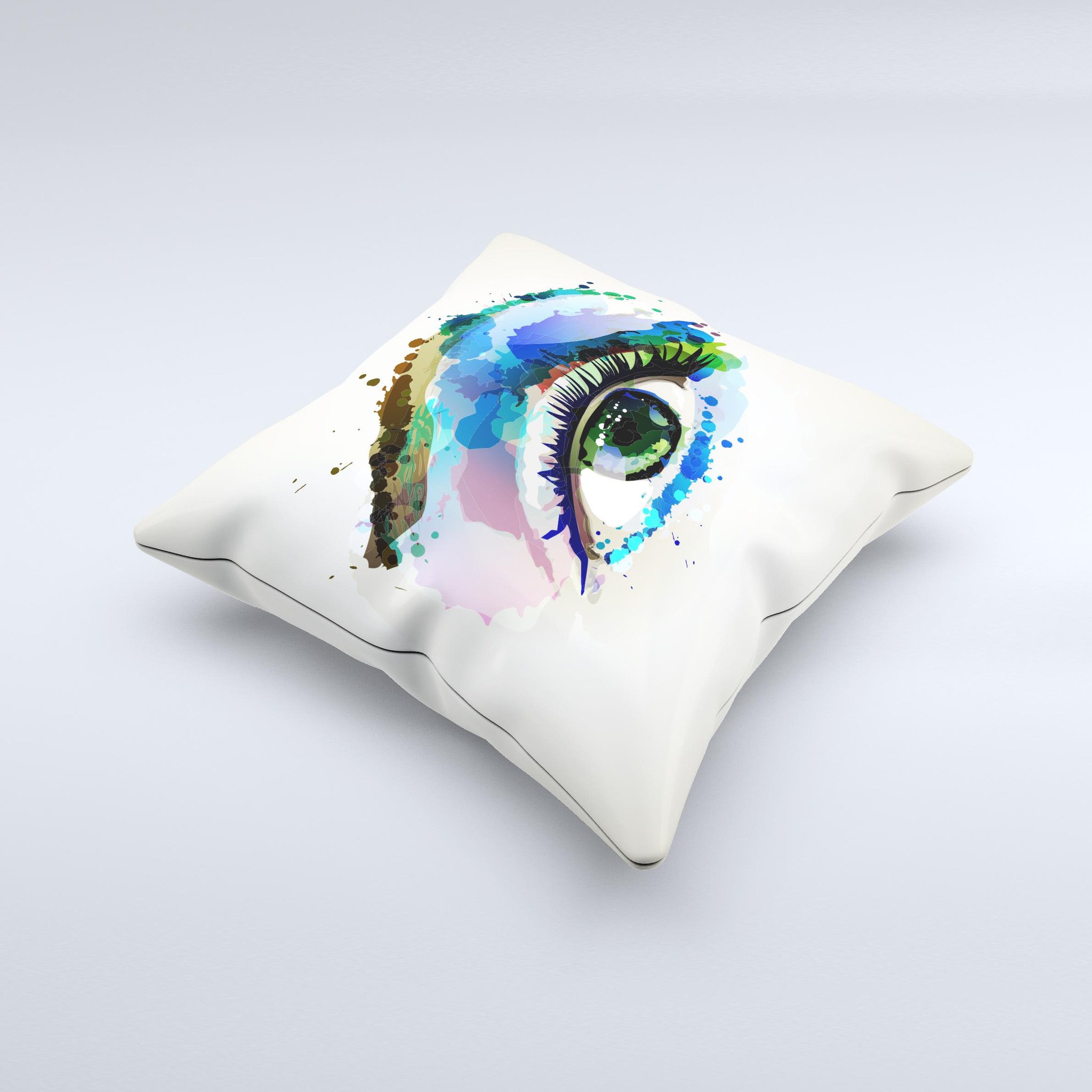 Soul Stare Eye ink-Fuzed Decorative Throw Pillow with unique graphics and high-quality fabric, handmade in Virginia.