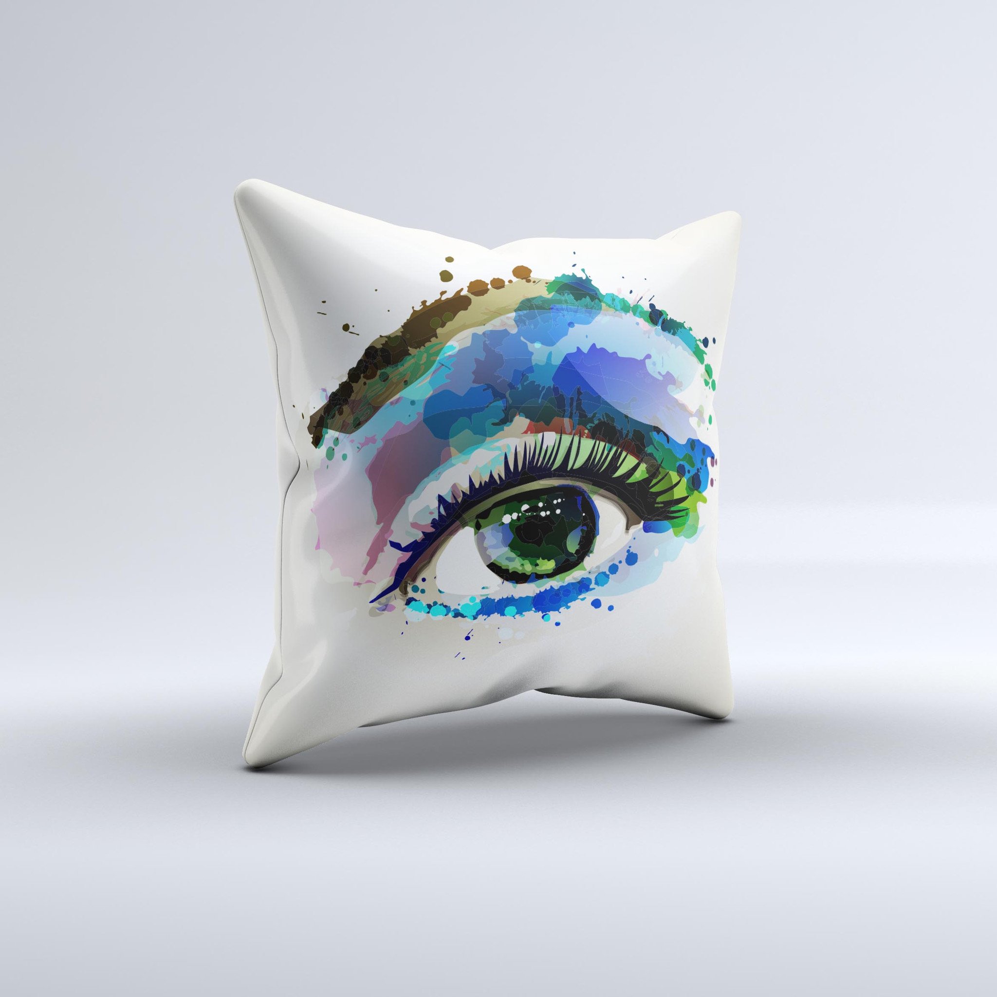 Soul Stare Eye ink-Fuzed Decorative Throw Pillow with unique graphics and high-quality fabric, handmade in Virginia.