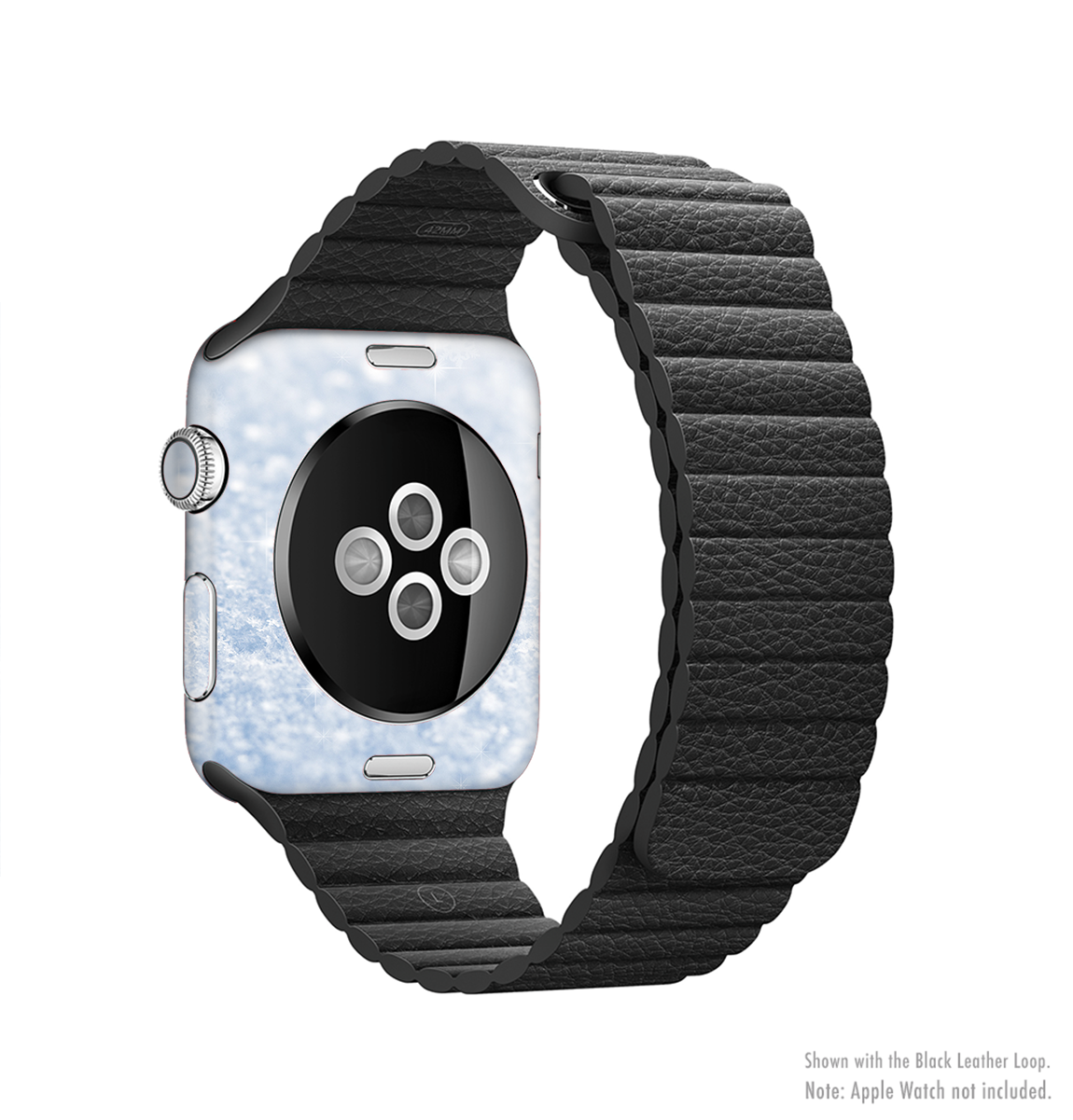 Sparkly Snow Texture Full-Body Skin Kit for Apple Watch, showcasing a stylish design with a shimmering snow pattern.