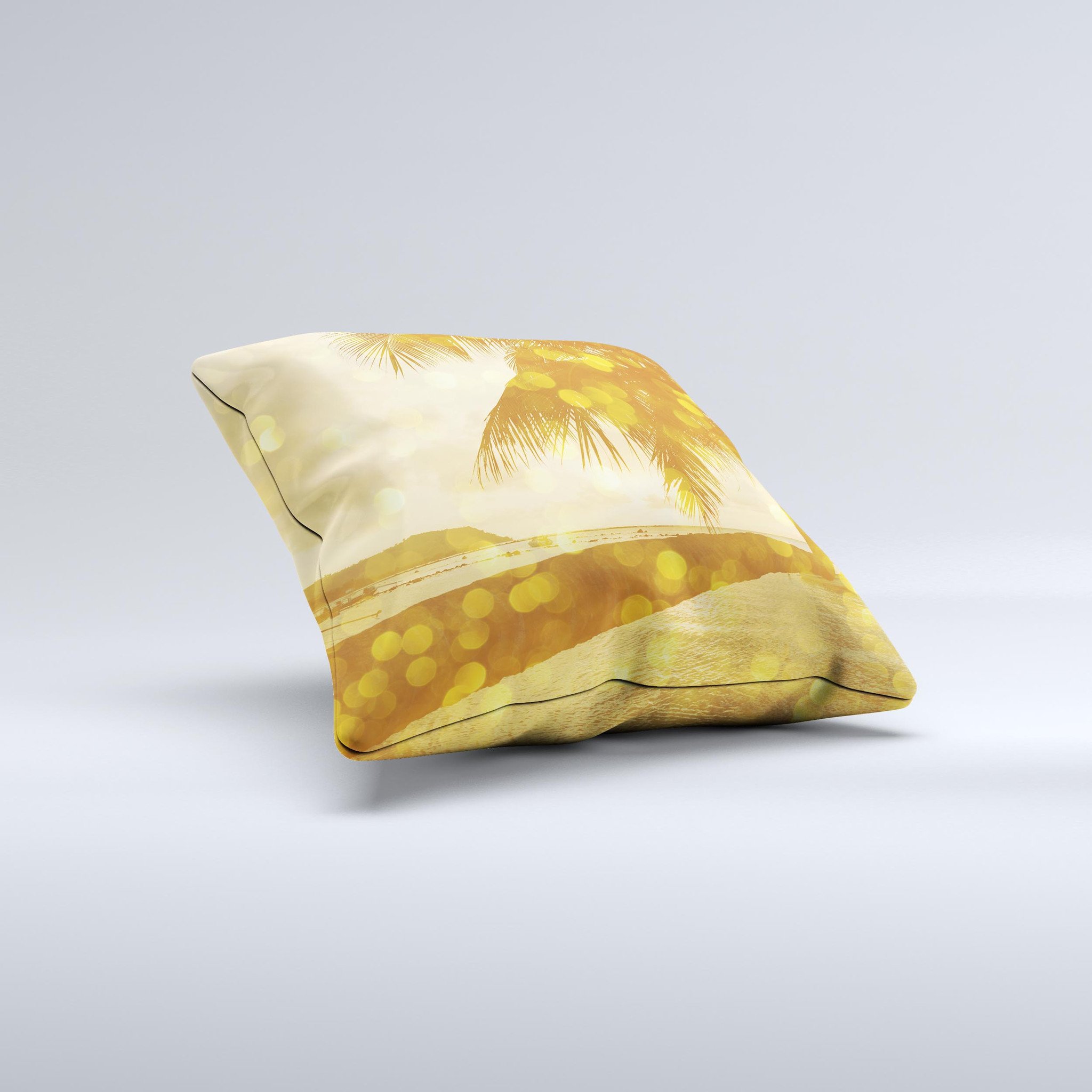 The Sun-Kissed Day V1 ink-Fuzed Decorative Throw Pillow featuring vibrant colors and a unique handcrafted design, perfect for home decor.