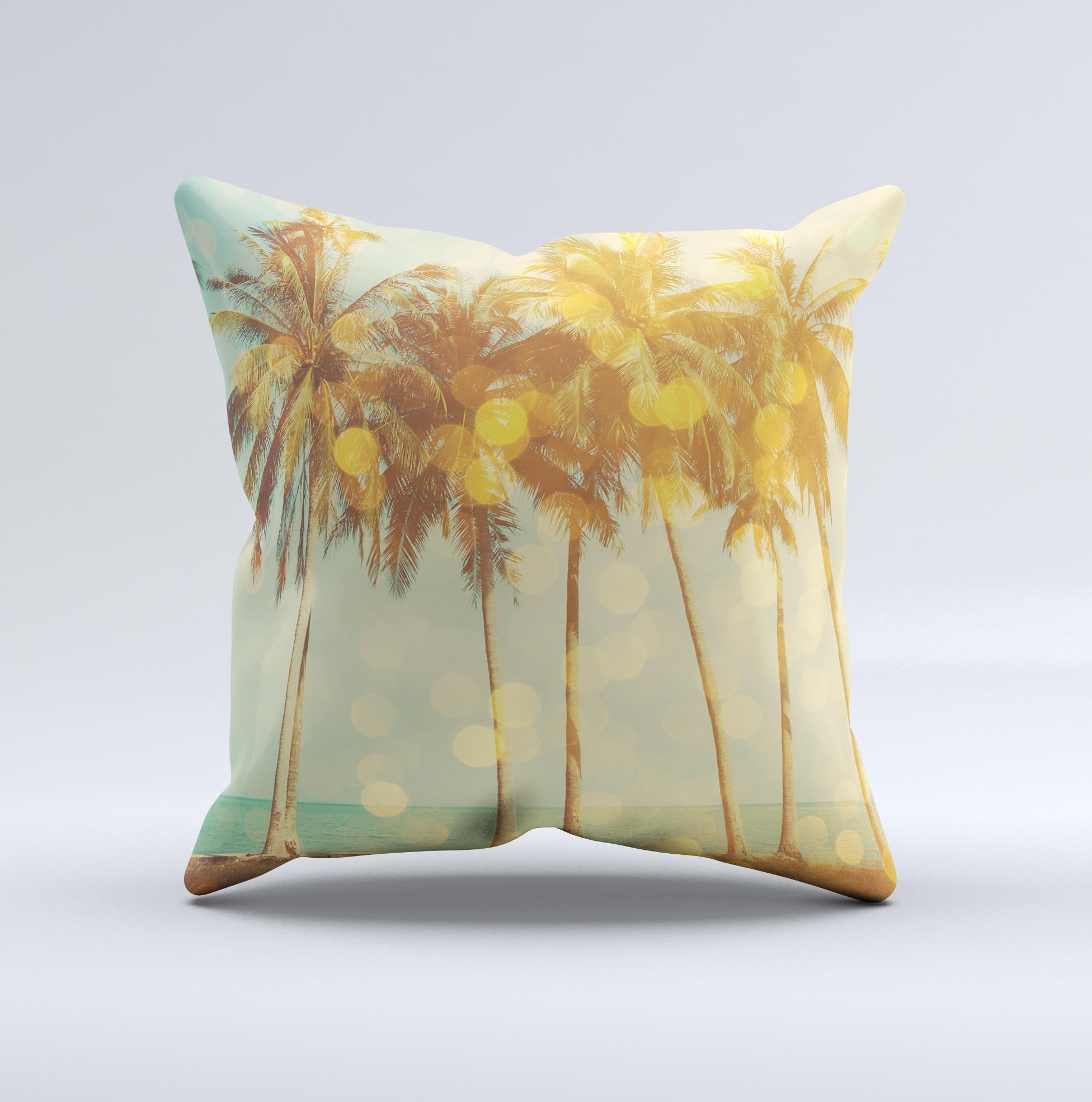 The Sun-Kissed Day V2 ink-Fuzed Decorative Throw Pillow featuring vibrant colors and unique design, handcrafted in Virginia.