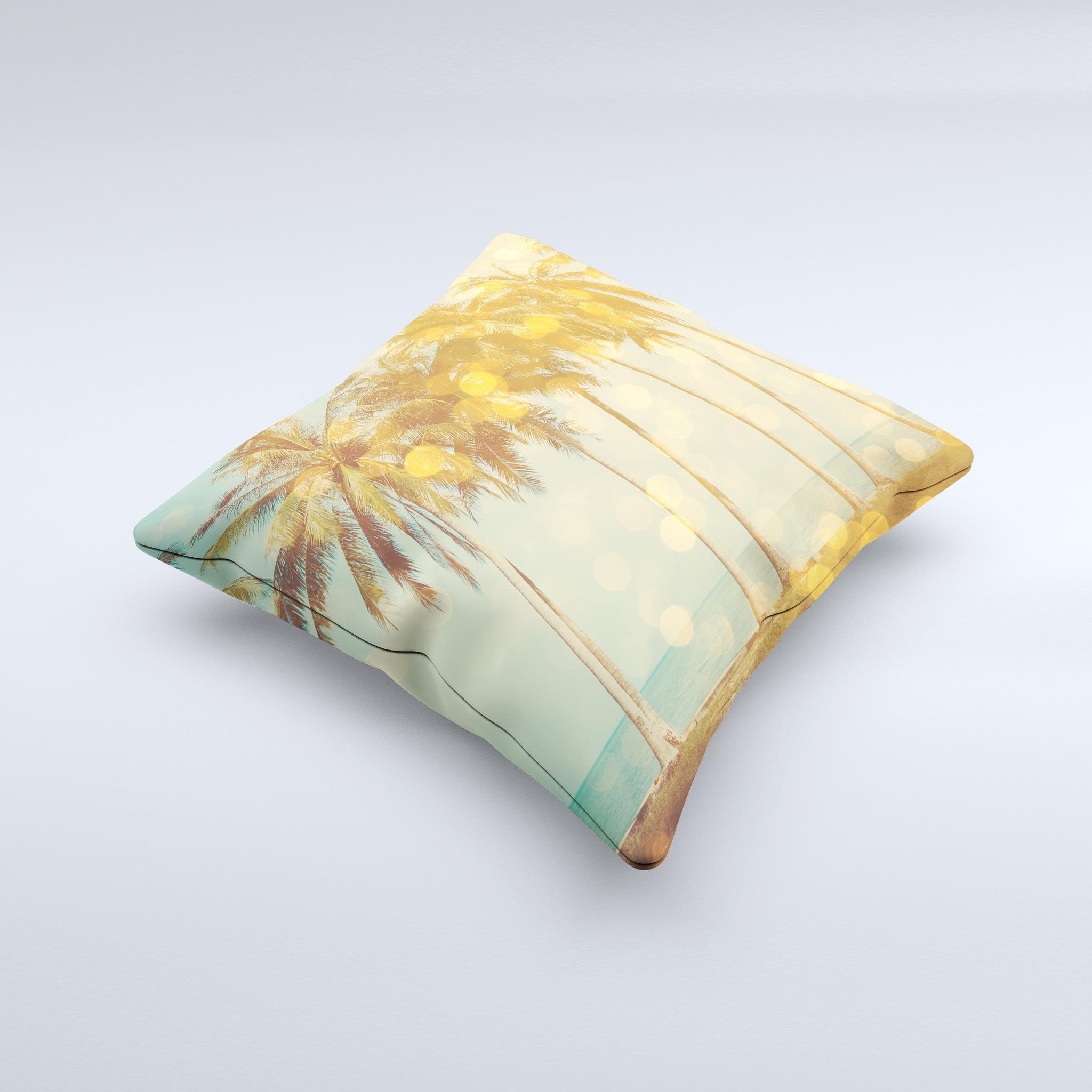 The Sun-Kissed Day V2 ink-Fuzed Decorative Throw Pillow featuring vibrant colors and unique design, handcrafted in Virginia.