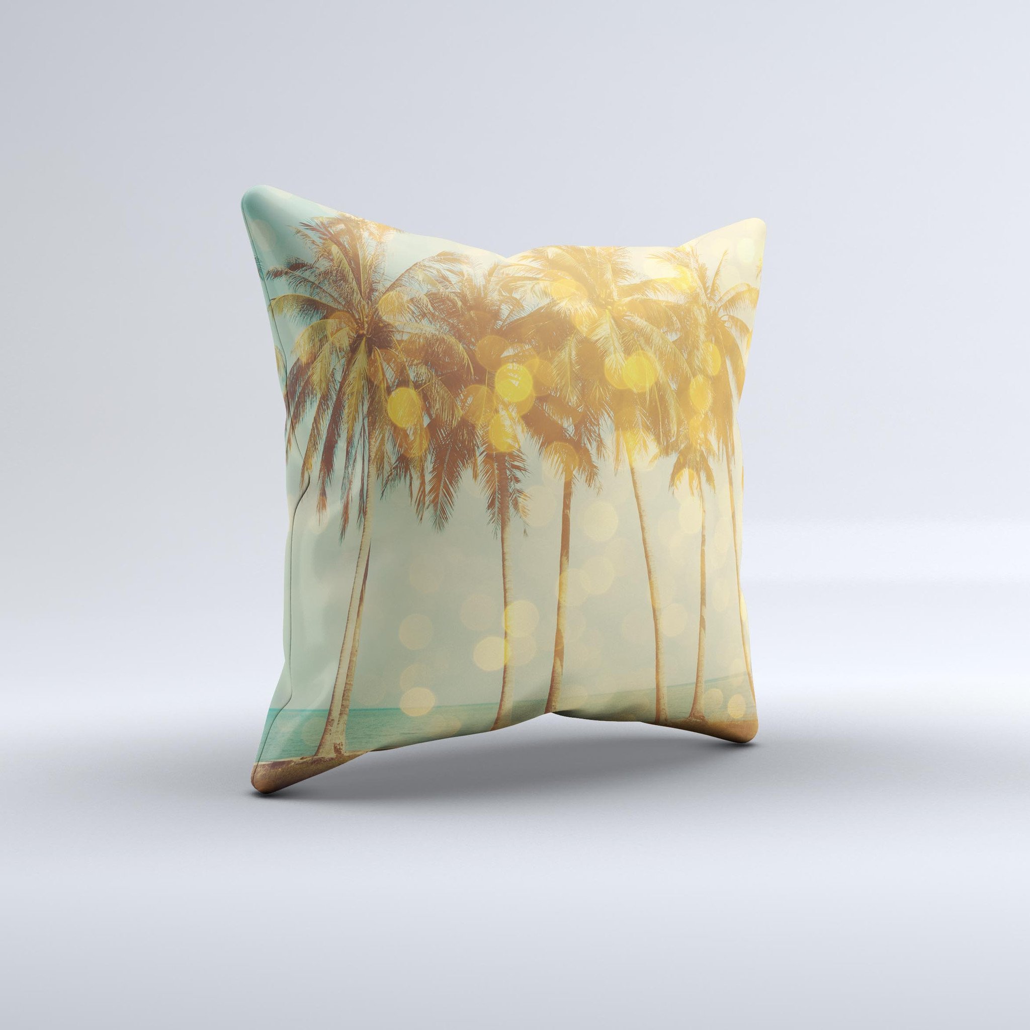 The Sun-Kissed Day V2 ink-Fuzed Decorative Throw Pillow featuring vibrant colors and unique design, handcrafted in Virginia.