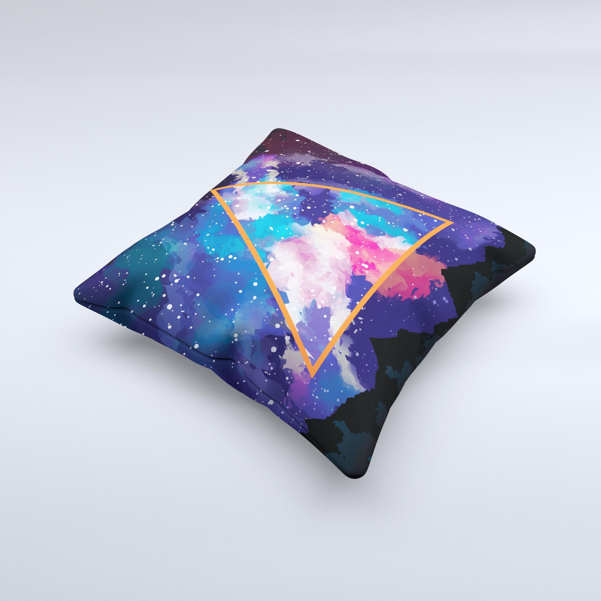 Trilateral Eternal Space ink-Fuzed Decorative Throw Pillow showcasing unique graphic design and high-quality fabric.