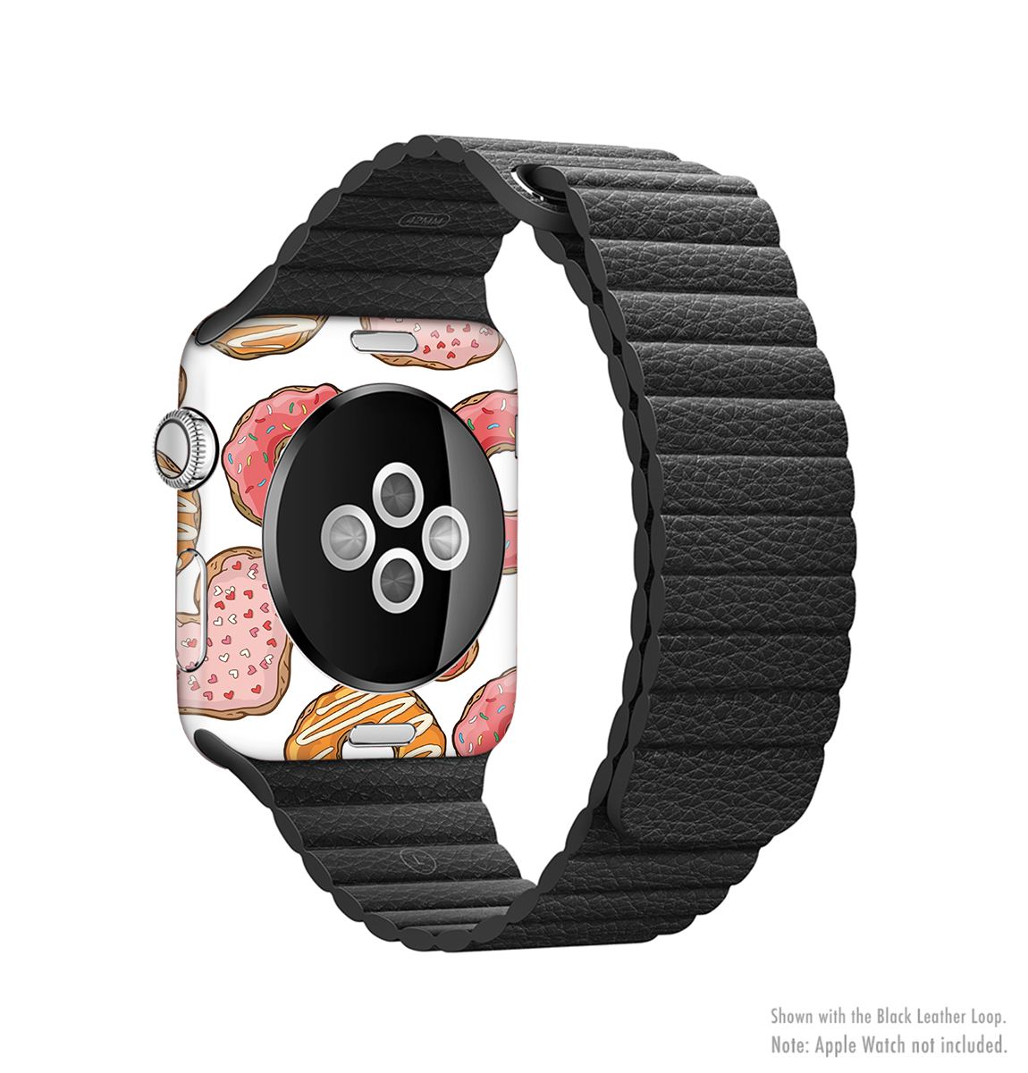 Vectored Love Treats Full-Body Skin Kit for Apple Watch, showcasing vibrant designs and a sleek fit.