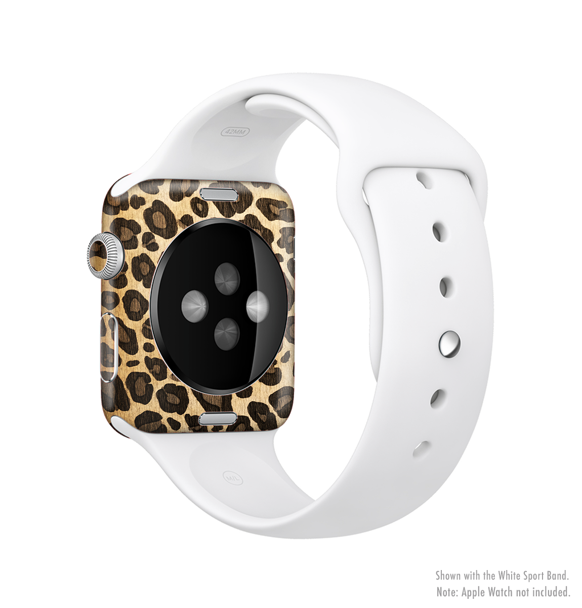 Vibrant Leopard Print V23 Full-Body Skin Kit for Apple Watch, showcasing a stylish design with premium vinyl material.