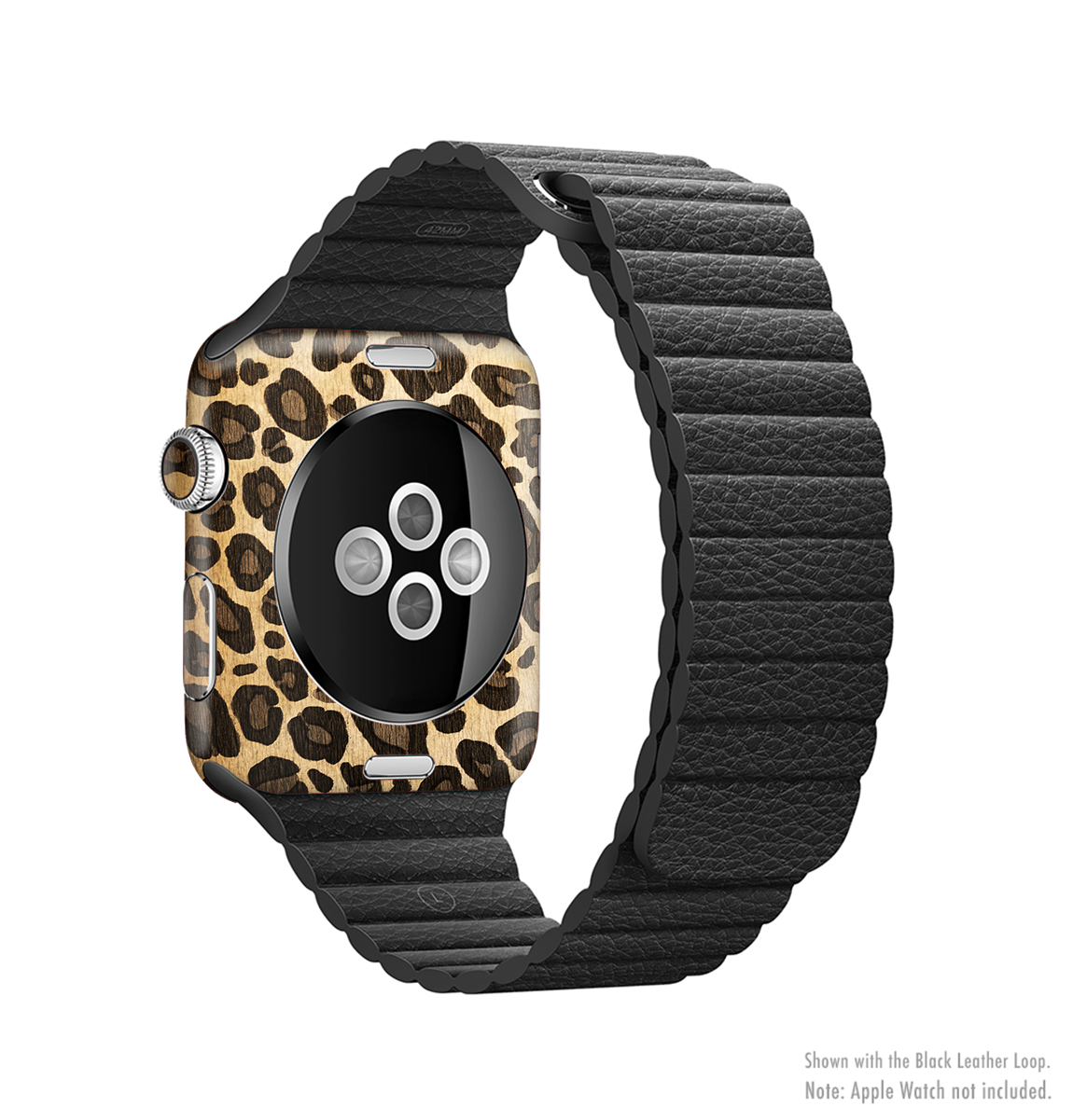 Vibrant Leopard Print V23 Full-Body Skin Kit for Apple Watch, showcasing a stylish design with premium vinyl material.