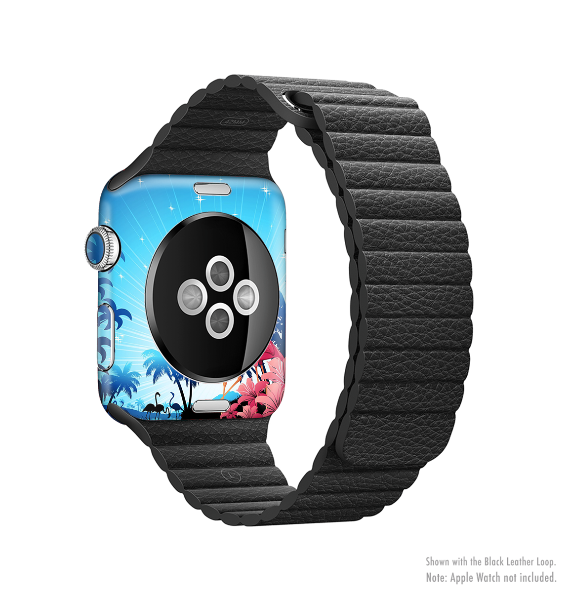 Vibrant Pelican Scenery Full-Body Skin Kit for Apple Watch showcasing colorful design and premium vinyl material.