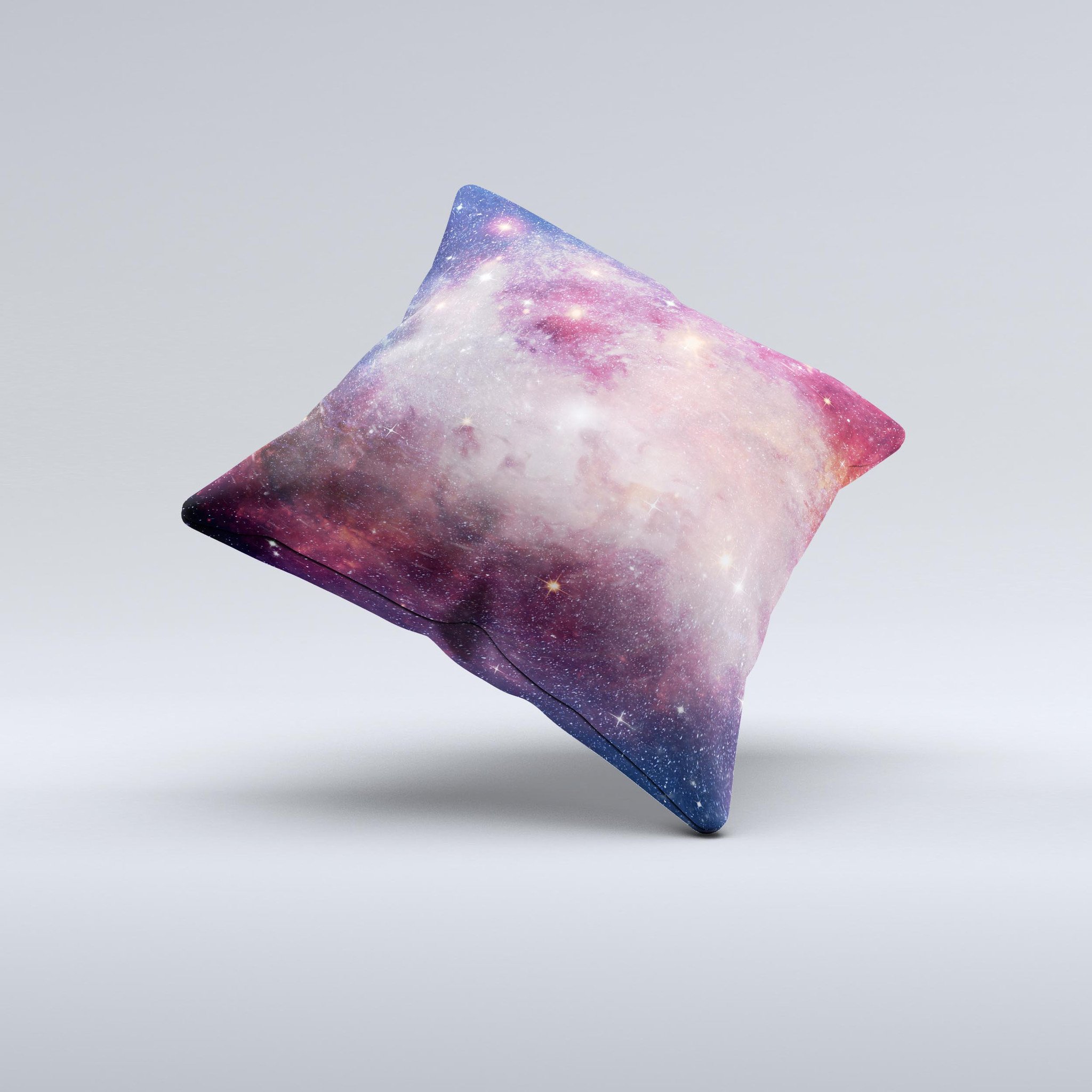 Vibrant Space ink-Fuzed Decorative Throw Pillow showcasing unique handmade design and high-quality fabric.