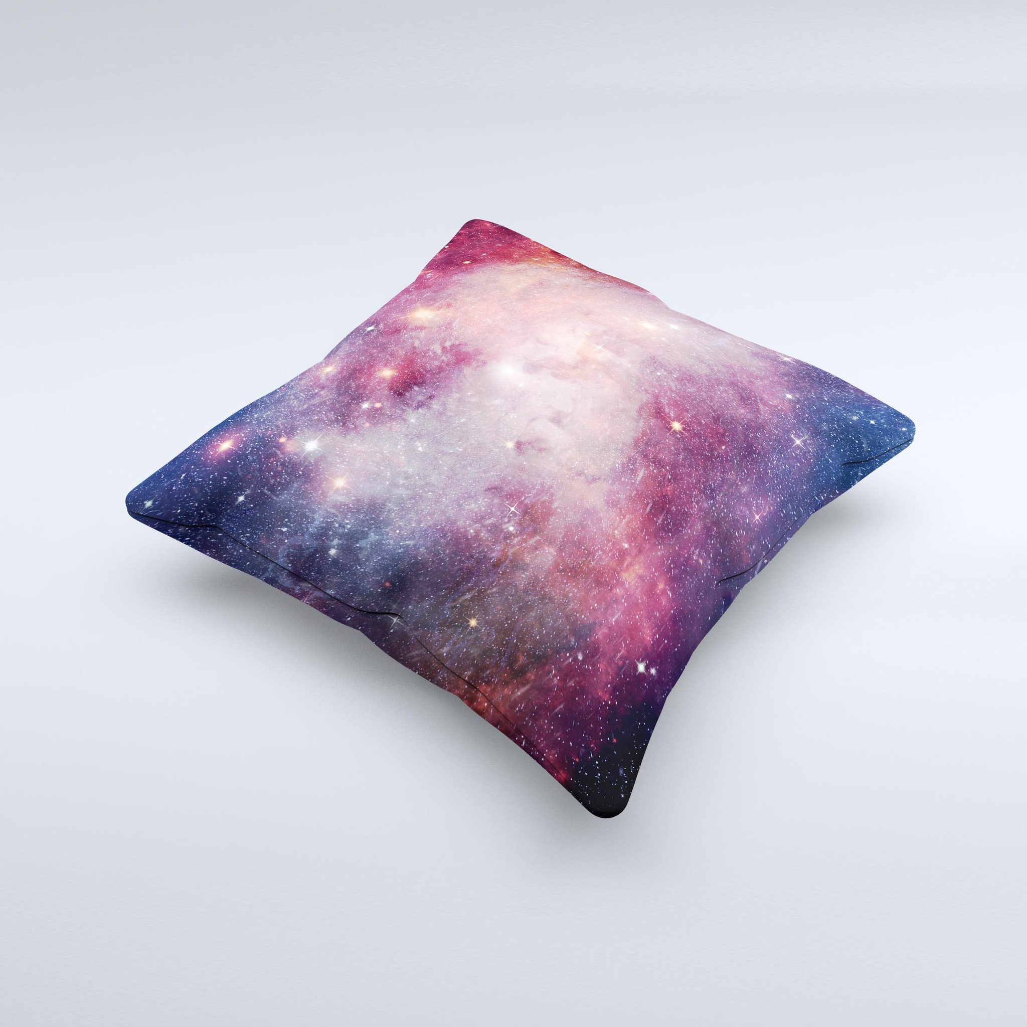 Vibrant Space ink-Fuzed Decorative Throw Pillow showcasing unique handmade design and high-quality fabric.