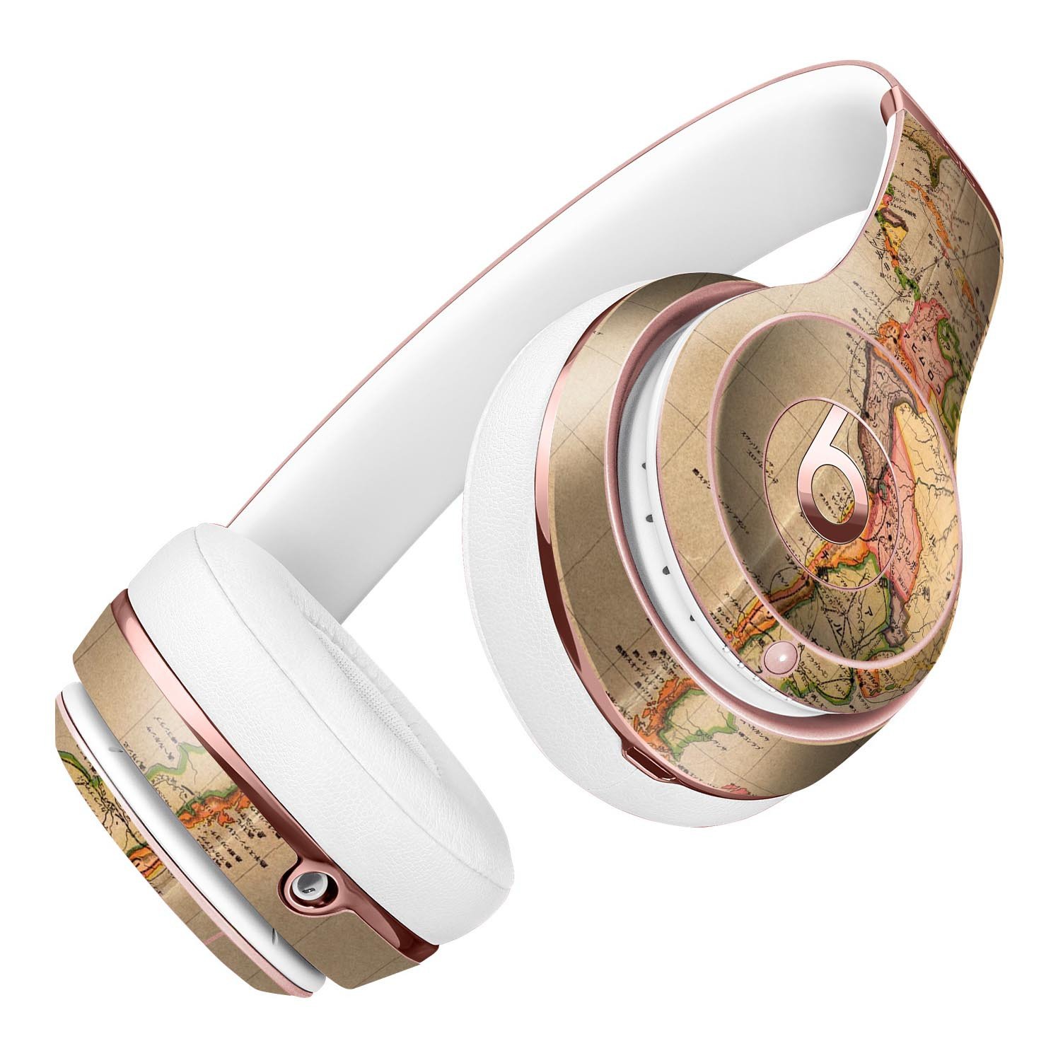 Western World Overview Map Skin Kit for Beats by Dre Solo 3 Wireless Headphones, showcasing vibrant colors and detailed design.