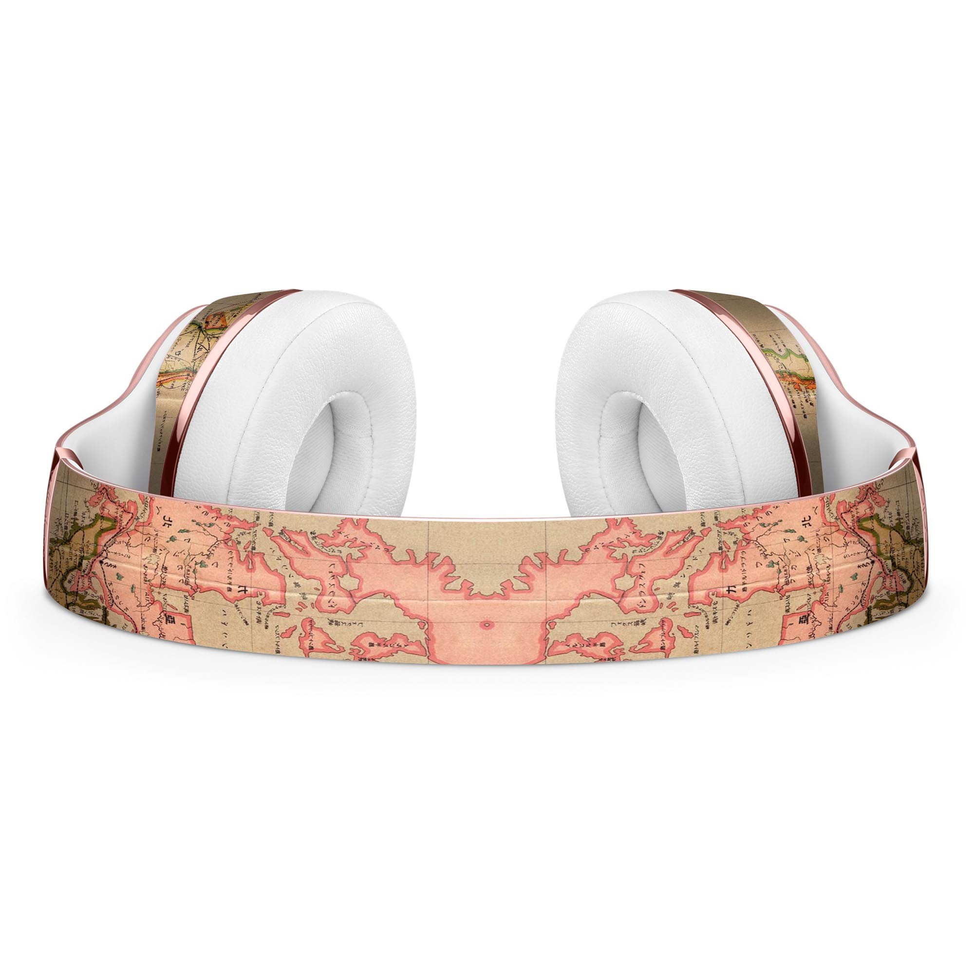 Western World Overview Map Skin Kit for Beats by Dre Solo 3 Wireless Headphones, showcasing vibrant colors and detailed design.