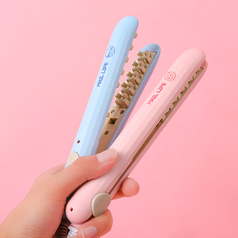 The Whimsical 2-in-1 Curling & Hair Straightener set featuring a sleek design, ceramic plates, and a user-friendly interface for versatile styling.