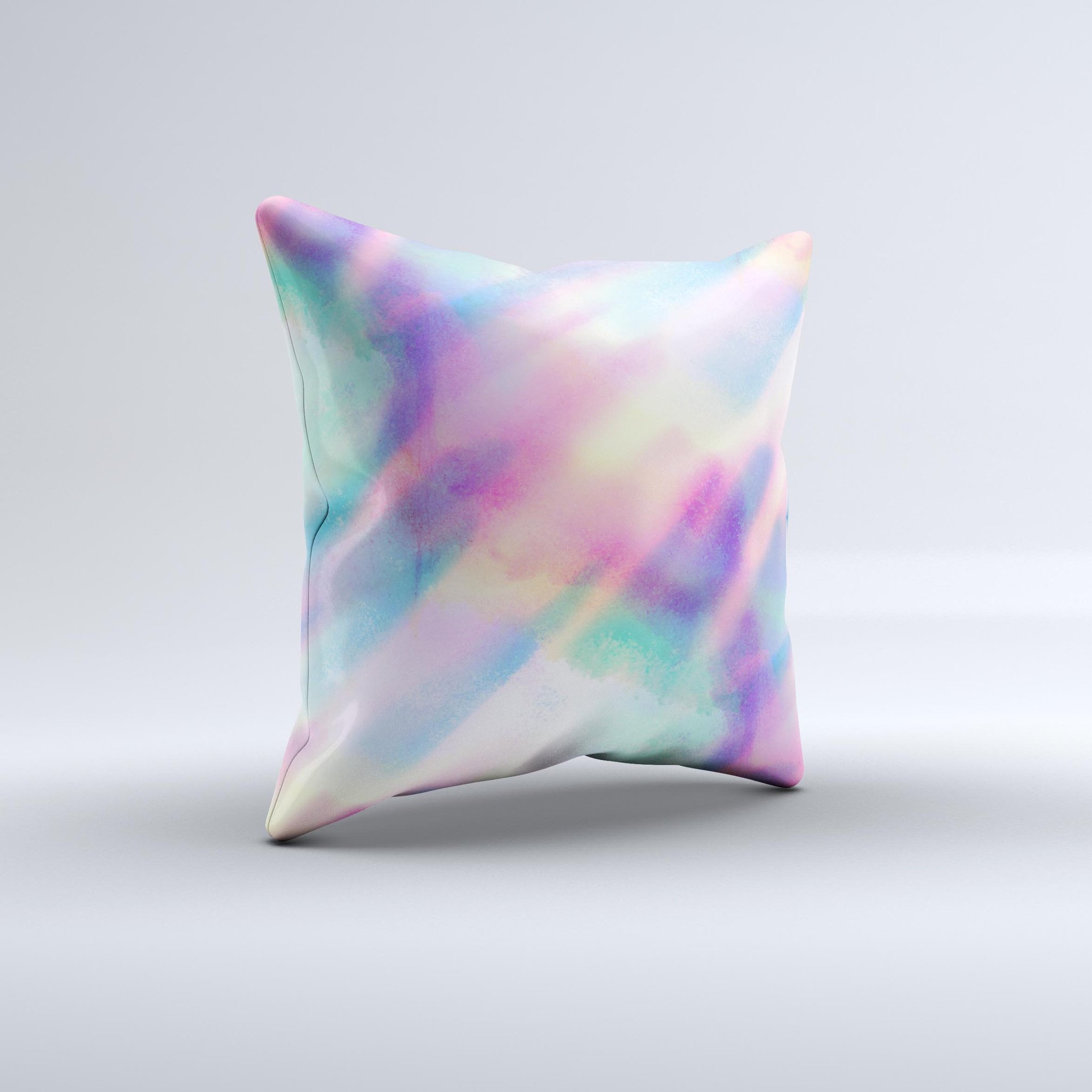 A vibrant tie-dyed decorative throw pillow with bright colors, handcrafted in Virginia, showcasing unique patterns and textures.