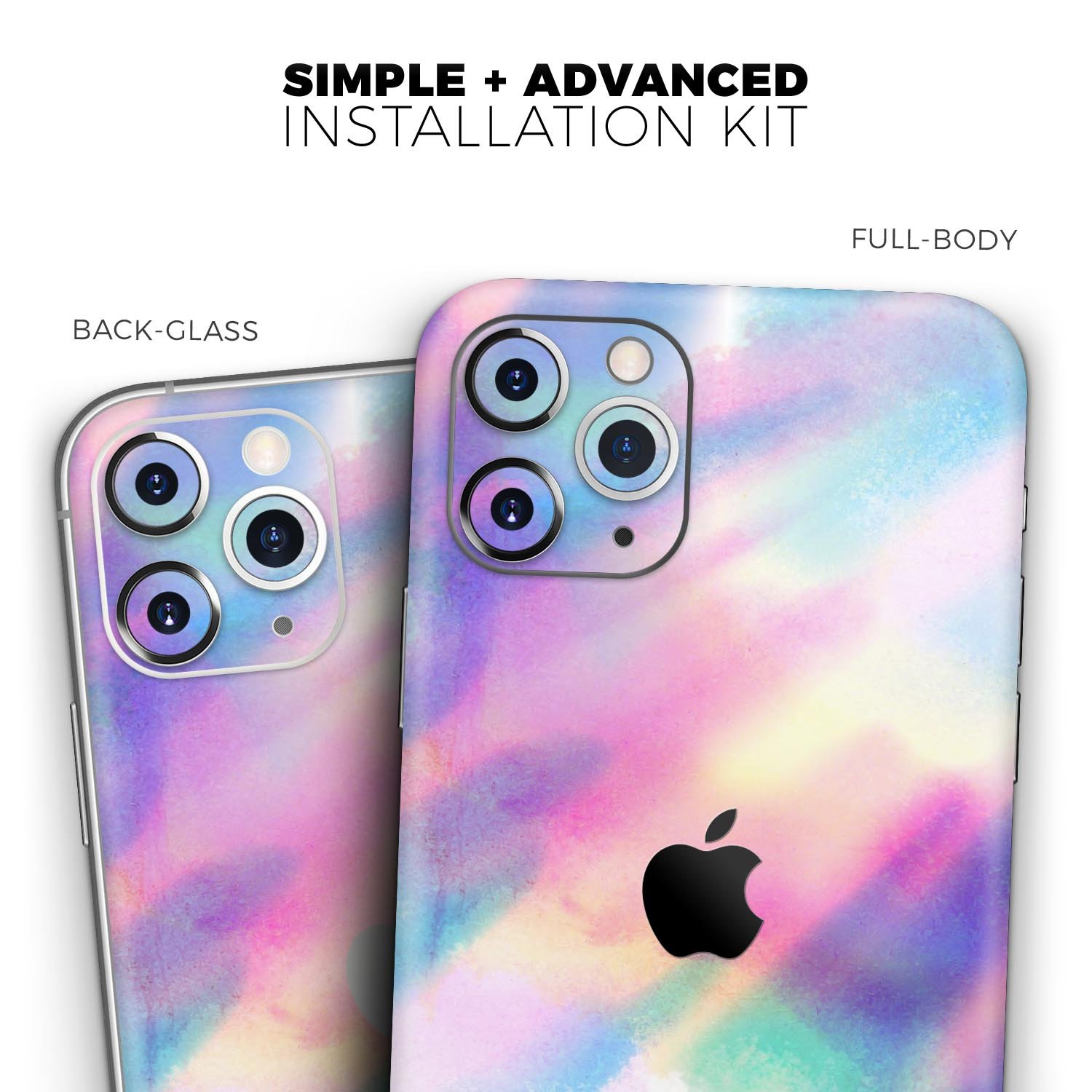 Tie Dyed Bright Texture Skin-Kit for Apple iPhone, showcasing vibrant colors and unique patterns.