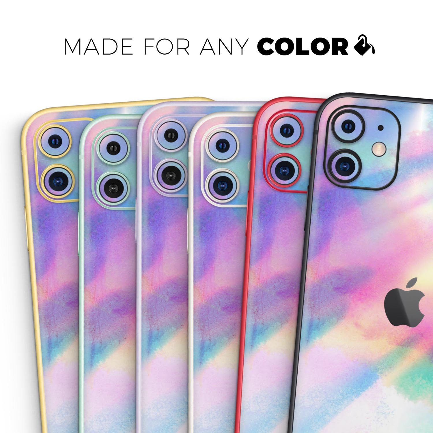 Tie Dyed Bright Texture Skin-Kit for Apple iPhone, showcasing vibrant colors and unique patterns.