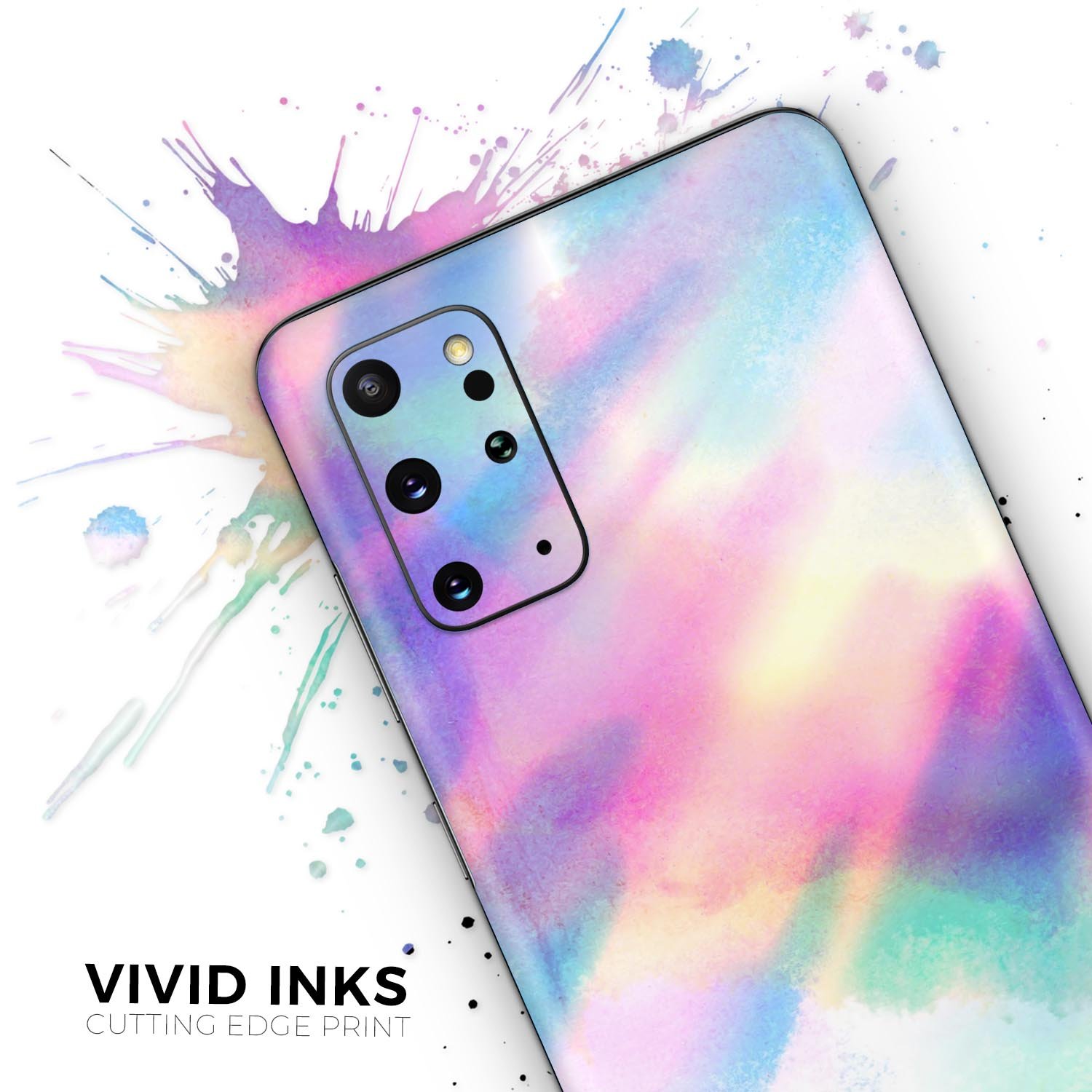 Tie Dyed Bright Texture Skin-Kit for Samsung Galaxy S-Series, showcasing vibrant colors and premium vinyl material.