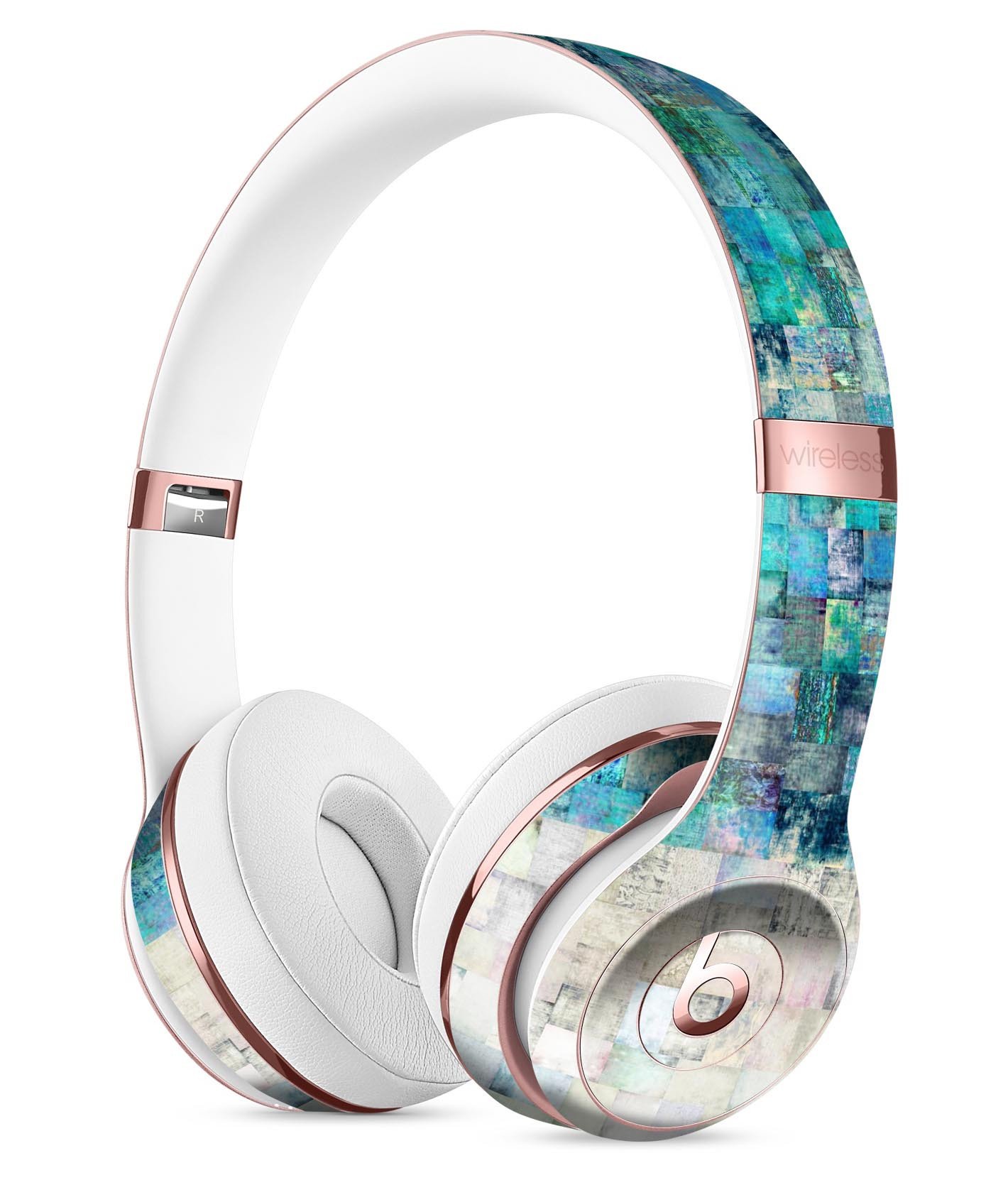 Tiled Paint Full-Body Skin Kit for Beats by Dre Solo 3 Wireless, showcasing vibrant designs and a perfect fit.