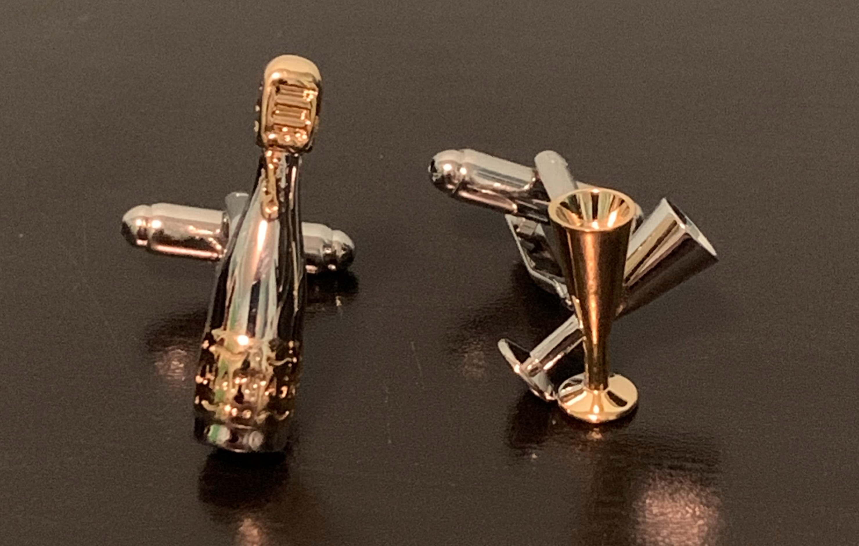 Elegant Time To Celebrate Champagne Bottle Cufflinks featuring a champagne bottle design, perfect for formal occasions.