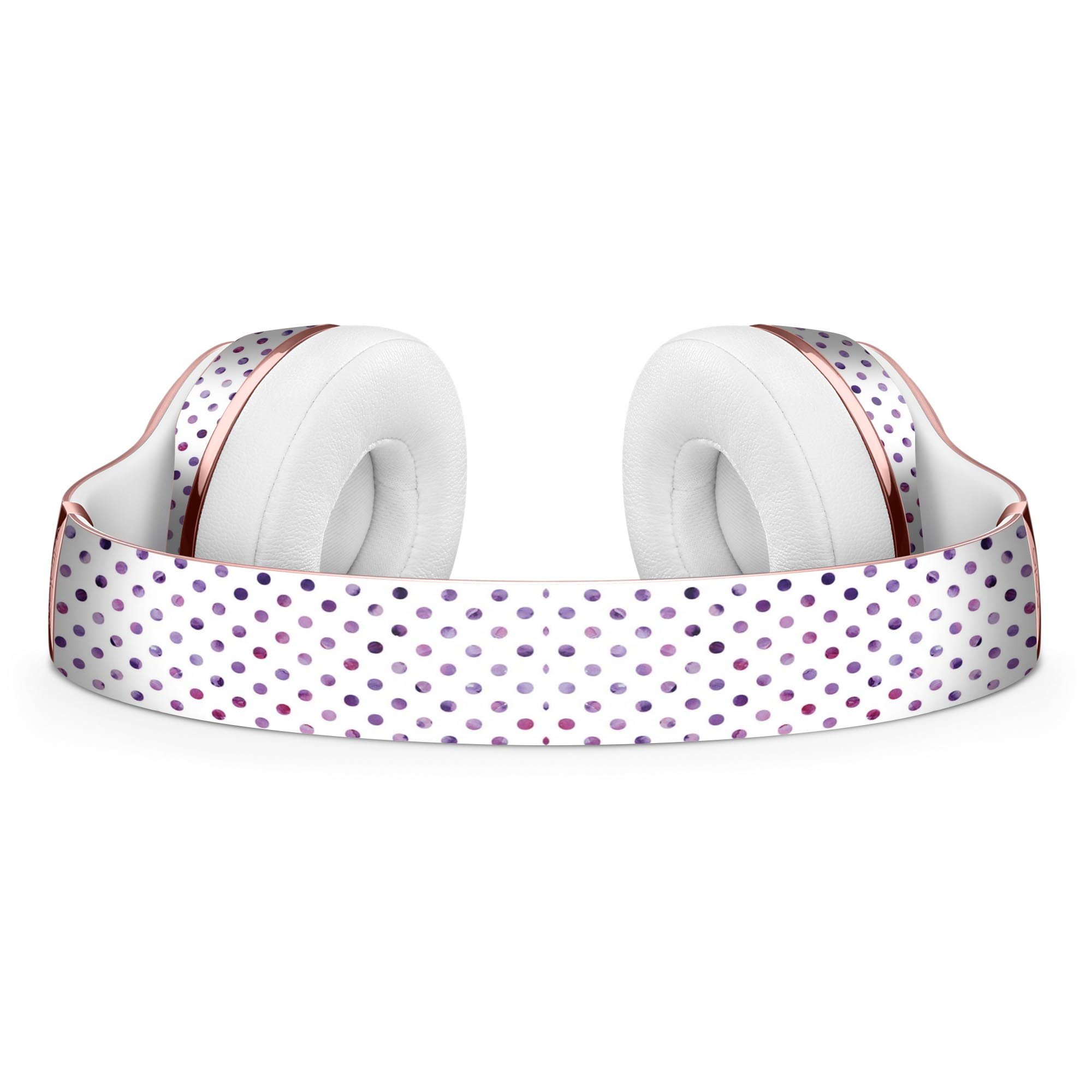 Tiny Purple Watercolor Polka Dots Skin Kit for Beats by Dre Solo 3 Wireless Headphones, showcasing vibrant colors and unique design.