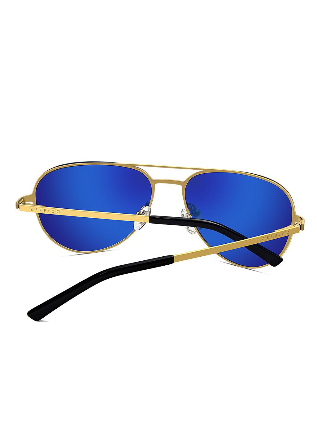 Luxurious Titanium Aviator Sunglasses with 24K gold plating, showcasing a stylish design and polarized lenses for UV protection.