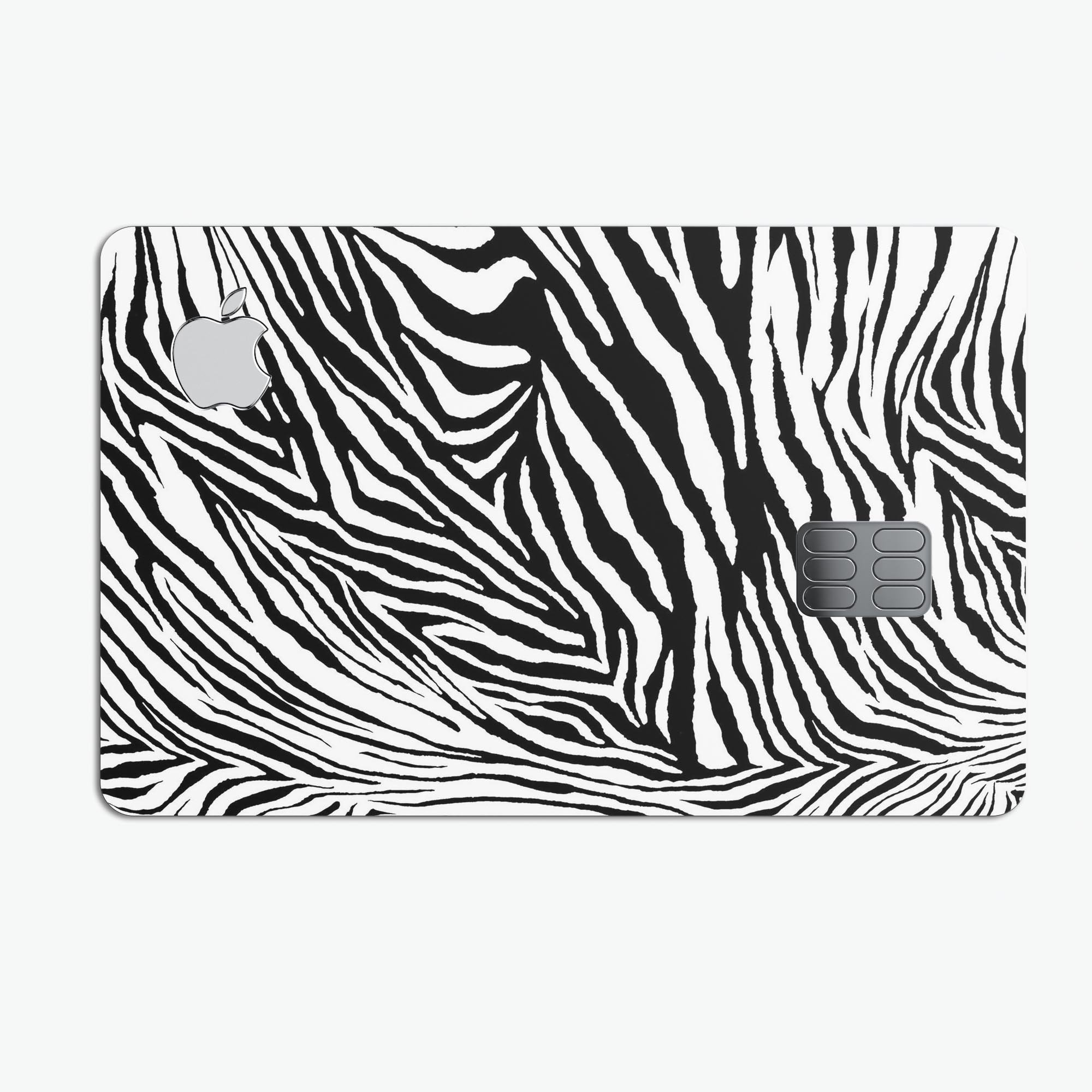 Toned Zebra Print Premium Protective Decal Skin-Kit for Apple Card, showcasing its stylish design and high-quality finish.