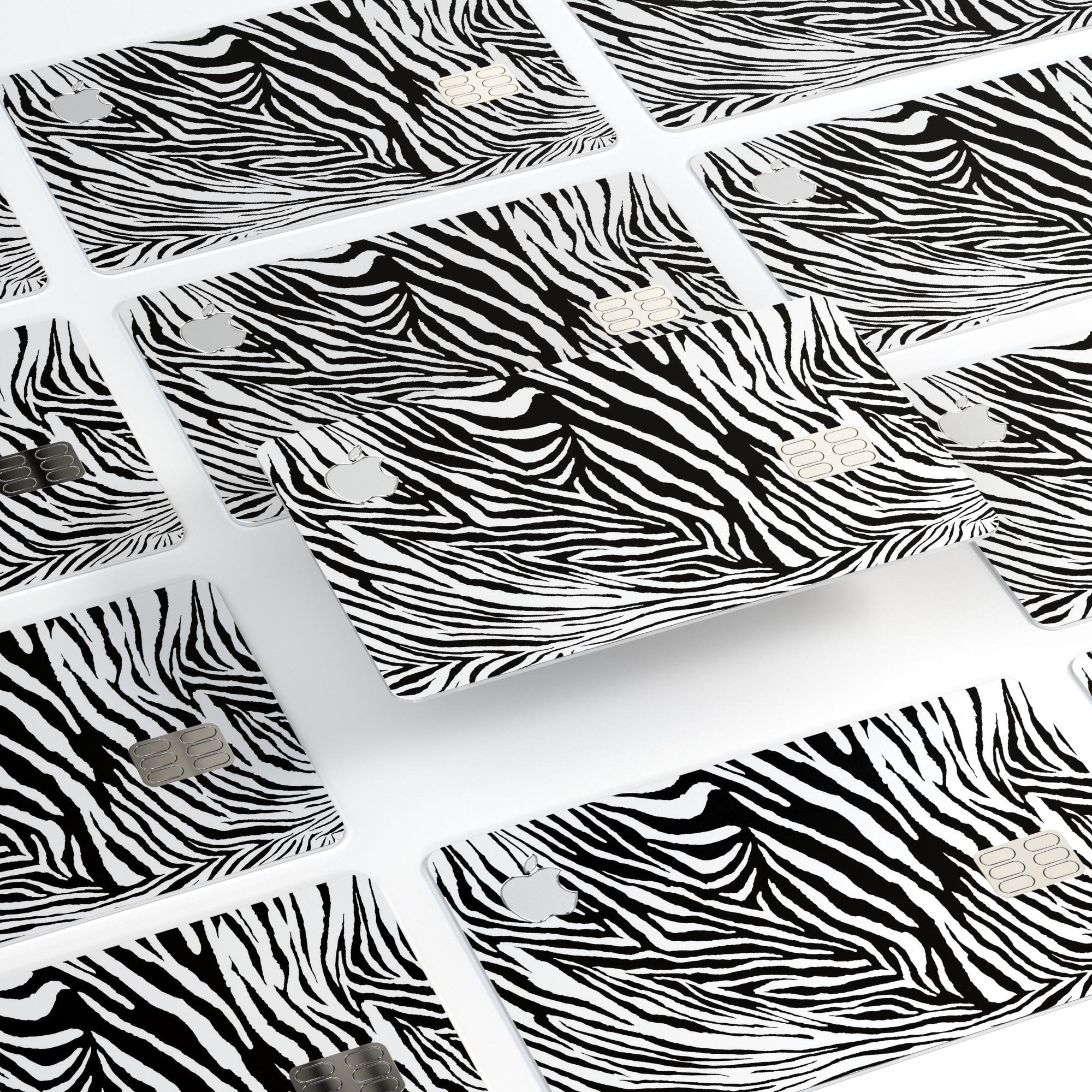 Toned Zebra Print Premium Protective Decal Skin-Kit for Apple Card, showcasing its stylish design and high-quality finish.