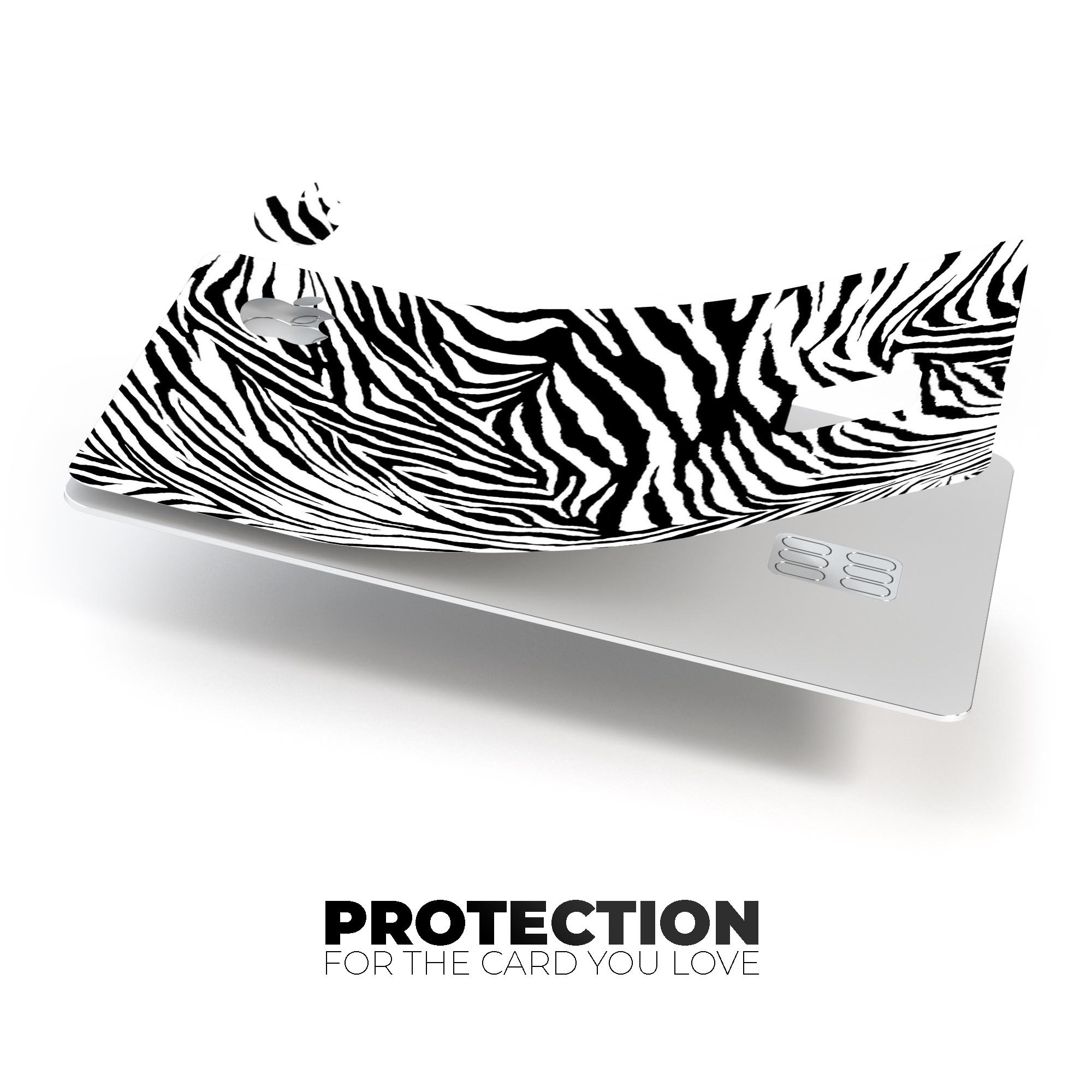 Toned Zebra Print Premium Protective Decal Skin-Kit for Apple Card, showcasing its stylish design and high-quality finish.