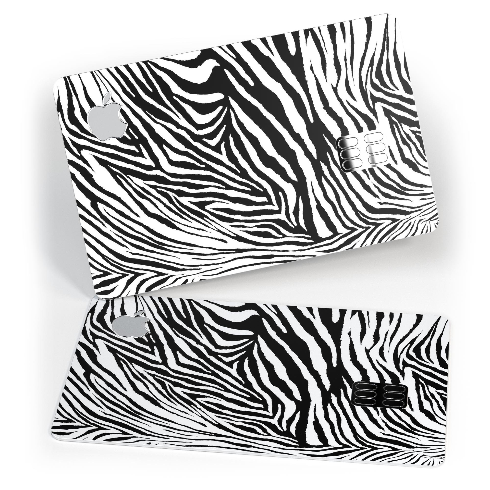 Toned Zebra Print Premium Protective Decal Skin-Kit for Apple Card, showcasing its stylish design and high-quality finish.