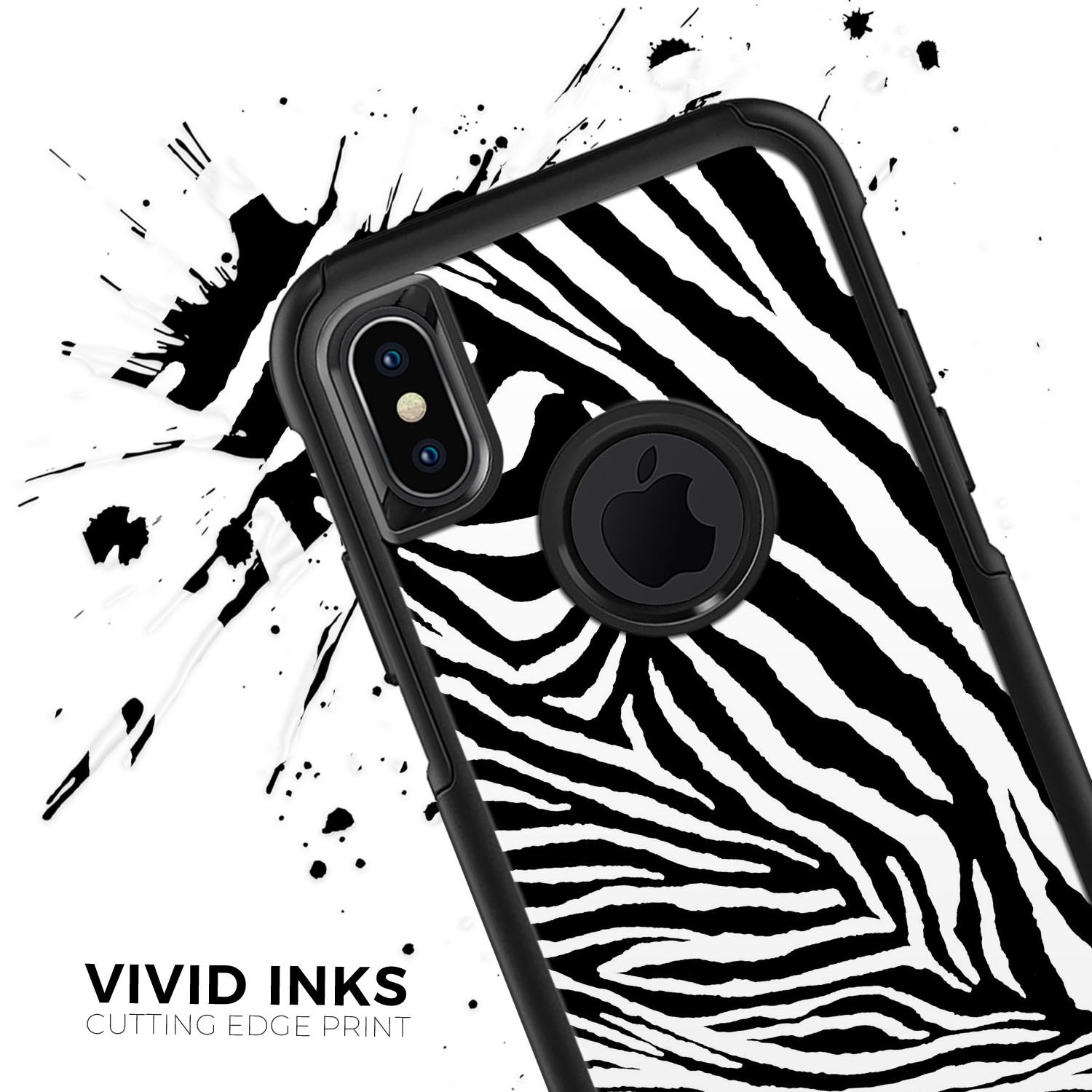 Toned Zebra Print Skin Kit for iPhone OtterBox Cases showcasing a stylish zebra pattern on a protective skin.