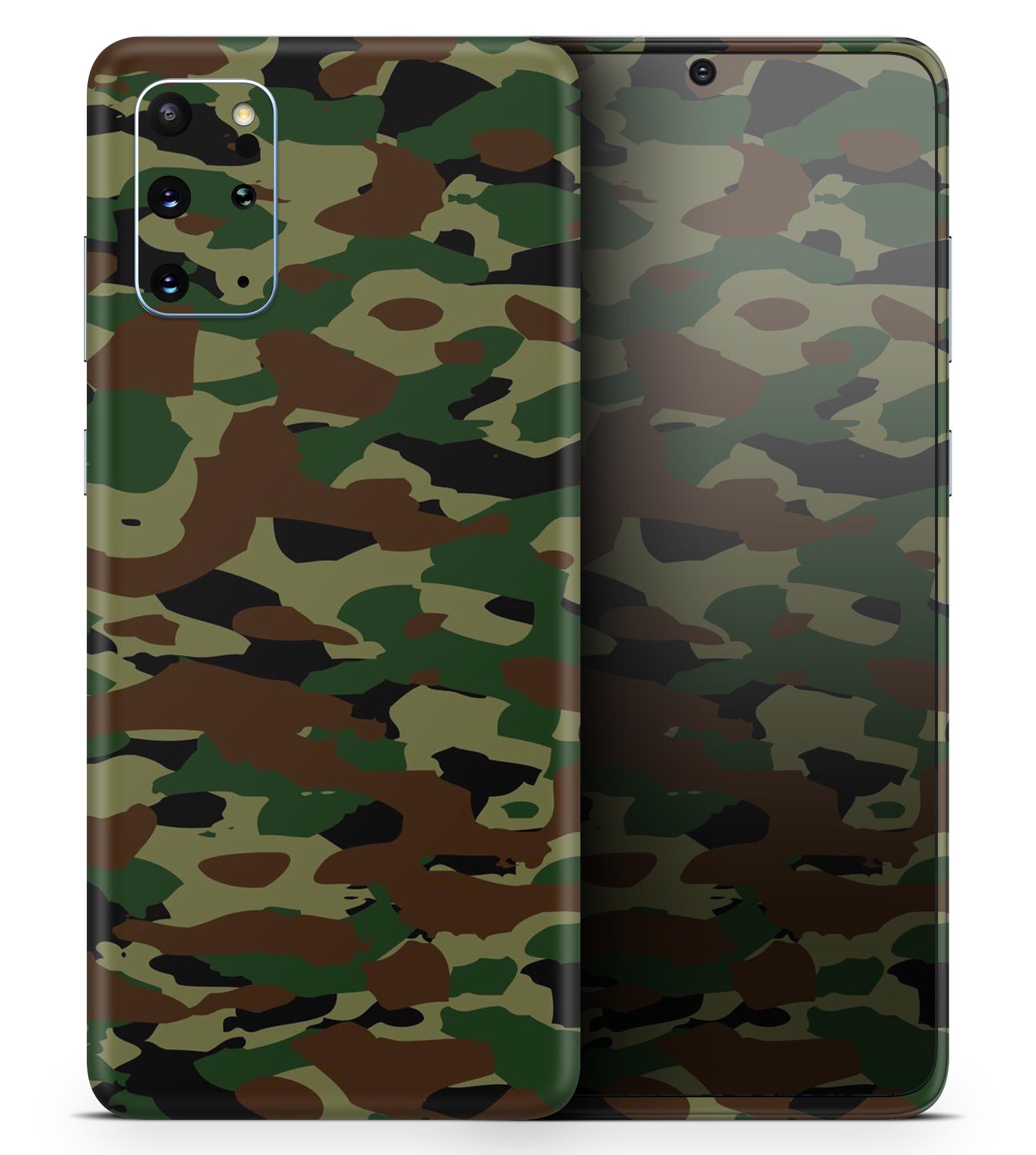 Traditional Camouflage Skin-Kit for Samsung Galaxy S20, showcasing a stylish design with a premium vinyl finish.