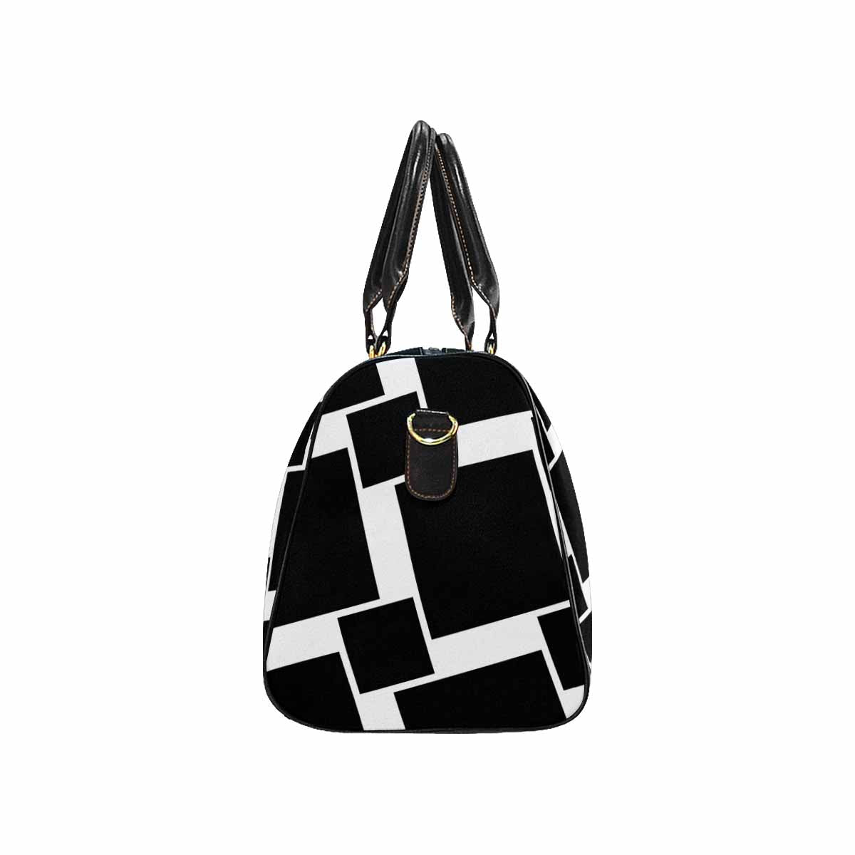 Black travel bag with adjustable shoulder strap, featuring a spacious main compartment and inner zipper pocket.