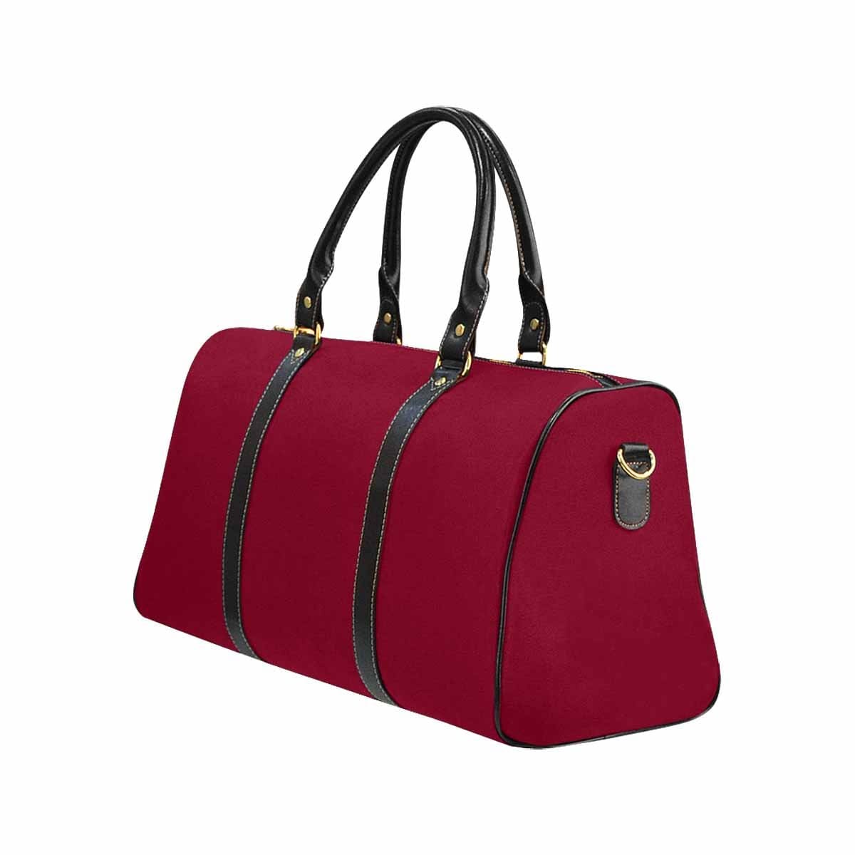 Burgundy Red Leather Carry On Bag with spacious design and durable features, perfect for travel.