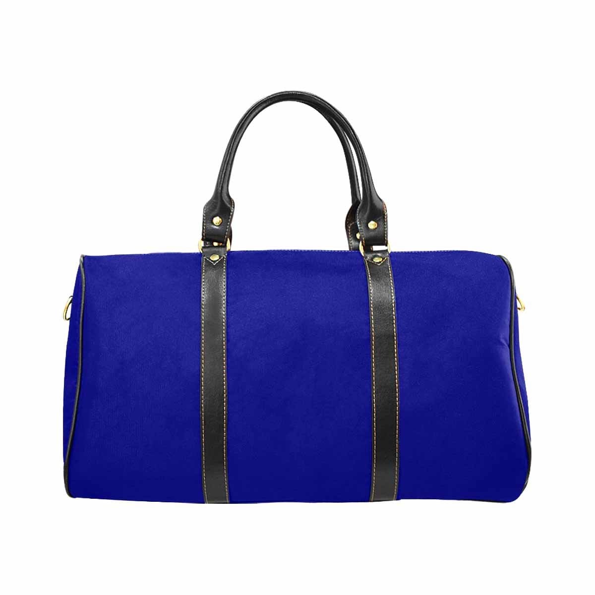 Dark Blue Leather Carry On Bag with spacious design and durable features, perfect for travel.