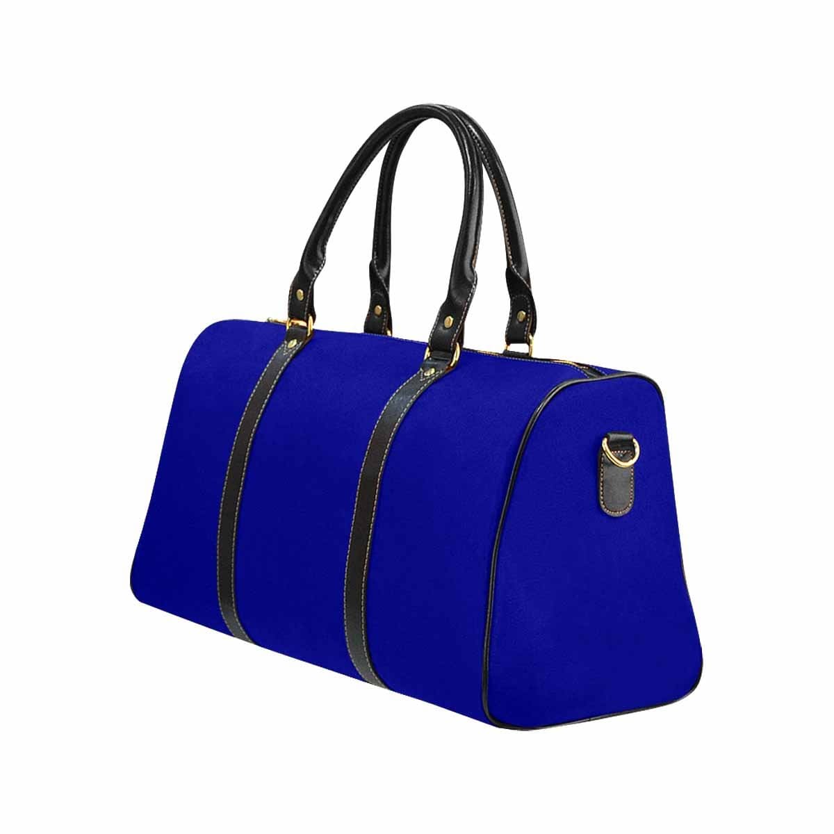 Dark Blue Leather Carry On Bag with spacious design and durable features, perfect for travel.