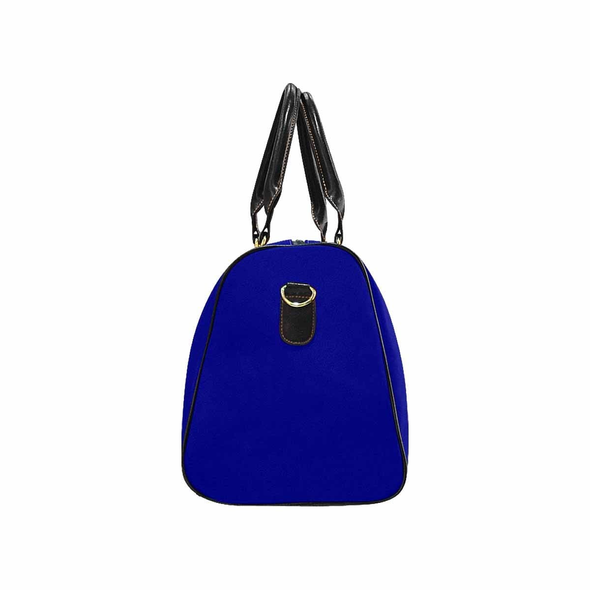 Dark Blue Leather Carry On Bag with spacious design and durable features, perfect for travel.