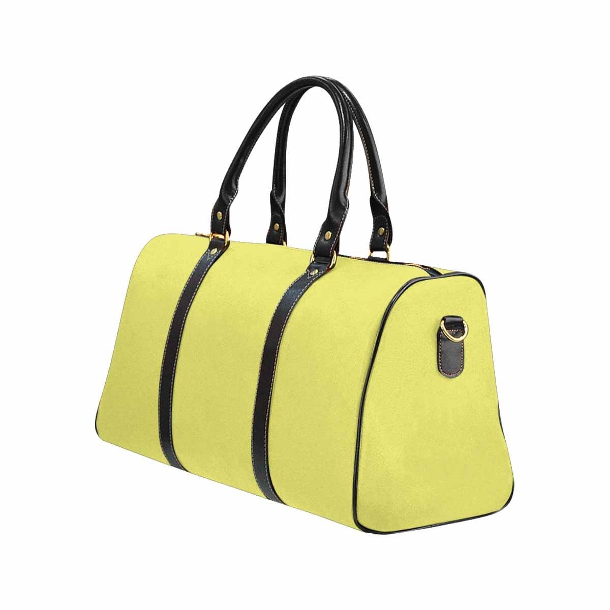 Honeysuckle Yellow Leather Carry On Bag with spacious design and durable features, perfect for travel.