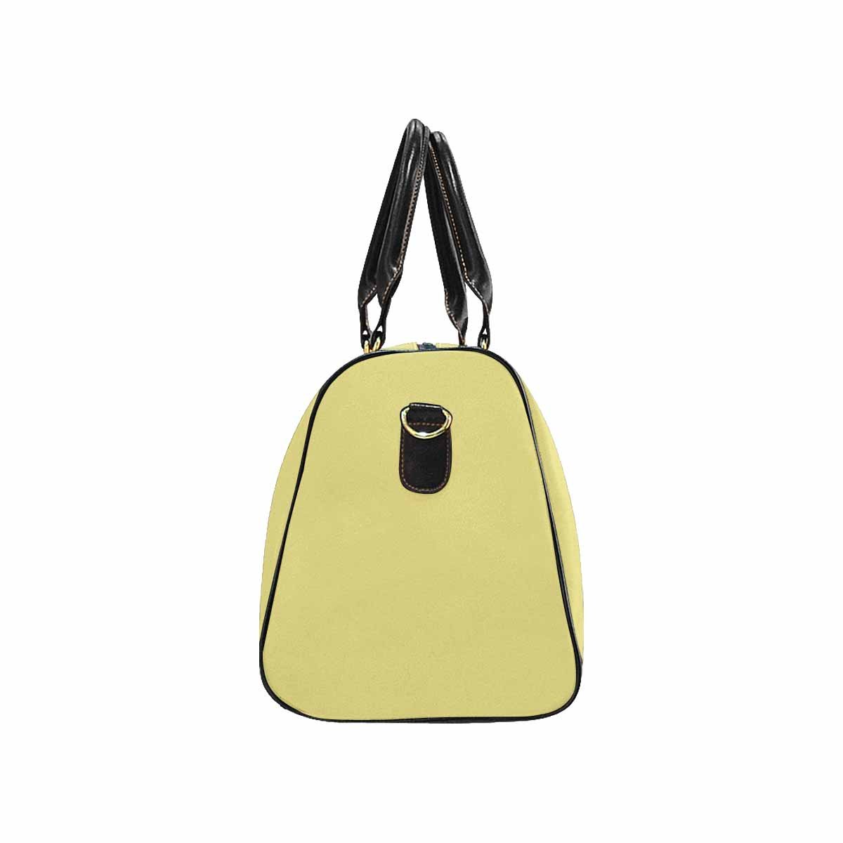 Khaki Yellow Leather Carry On Bag with spacious design and durable fabric, perfect for travel.