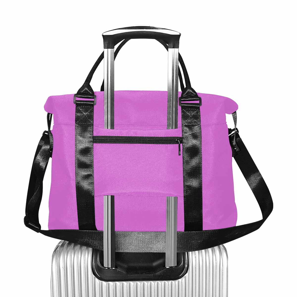 Orchid Purple Travel Bag made from durable oxford fabric with adjustable strap and metal button closure.