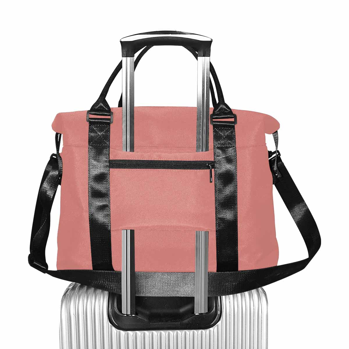 Travel Bag in Tiger Lily Pink Canvas, featuring durable fabric and spacious compartments.